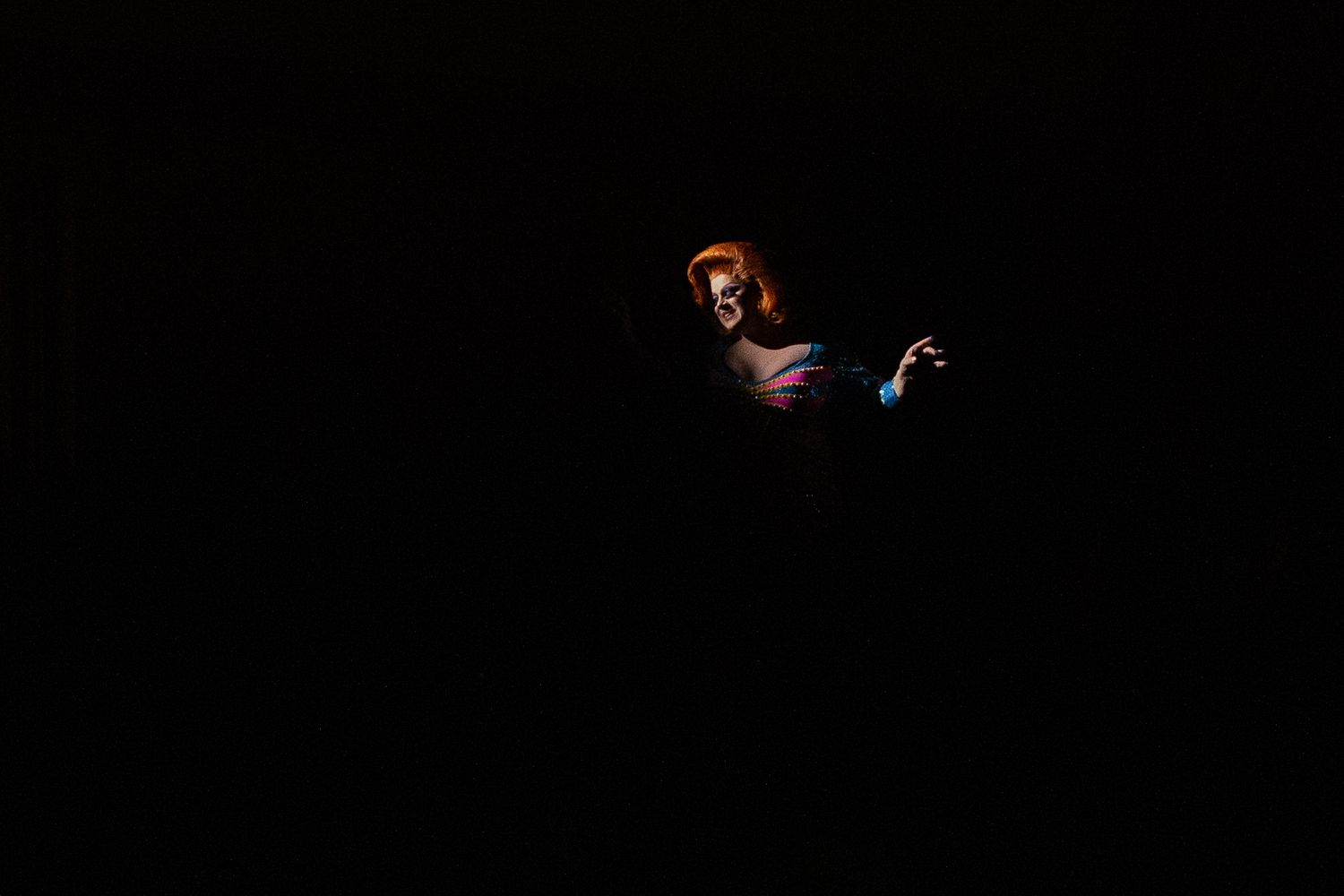 Nina West performs at Kenyon College in Gambier, Ohio August 23, 2019. As the first show on West’s tour across college campuses in Ohio, stu