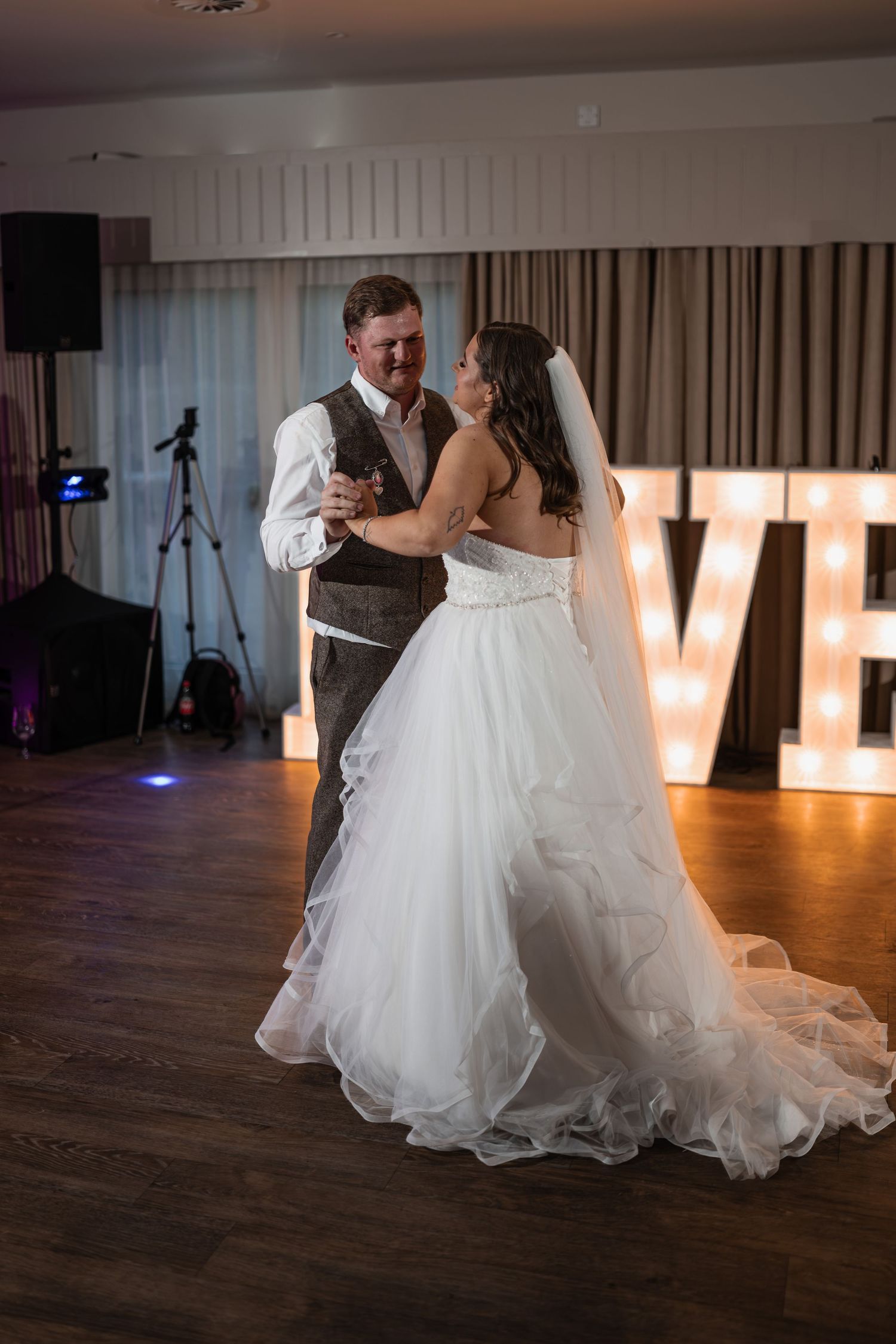 Essex bride and groom first dance wedding day.
