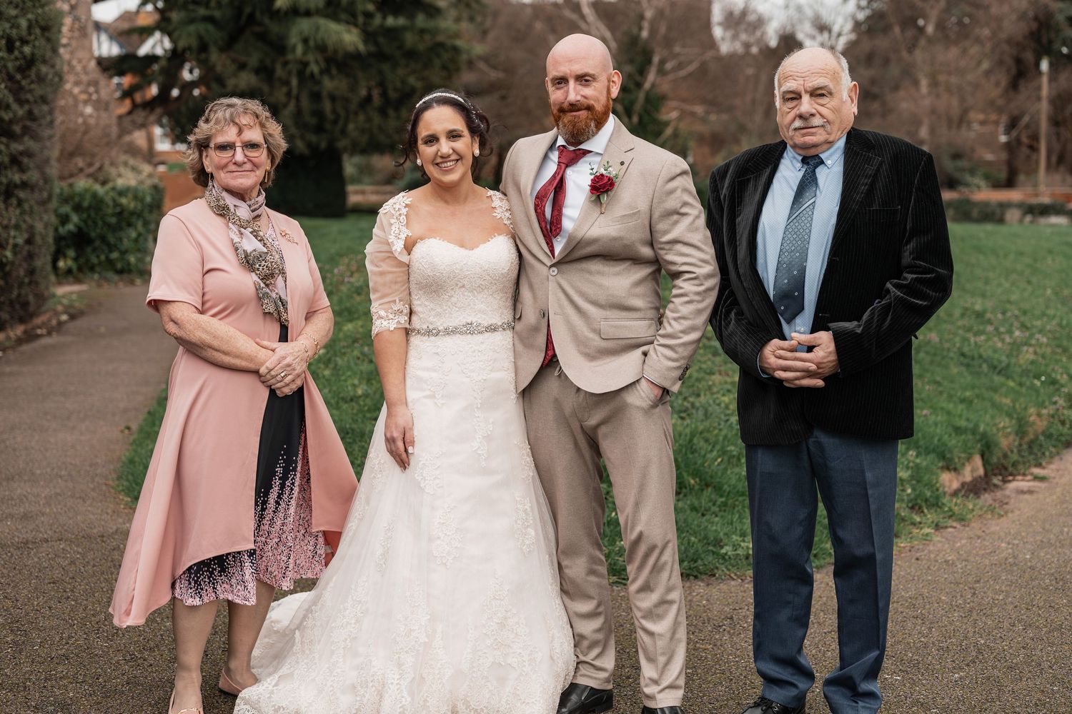 essex bride and groom photo parents