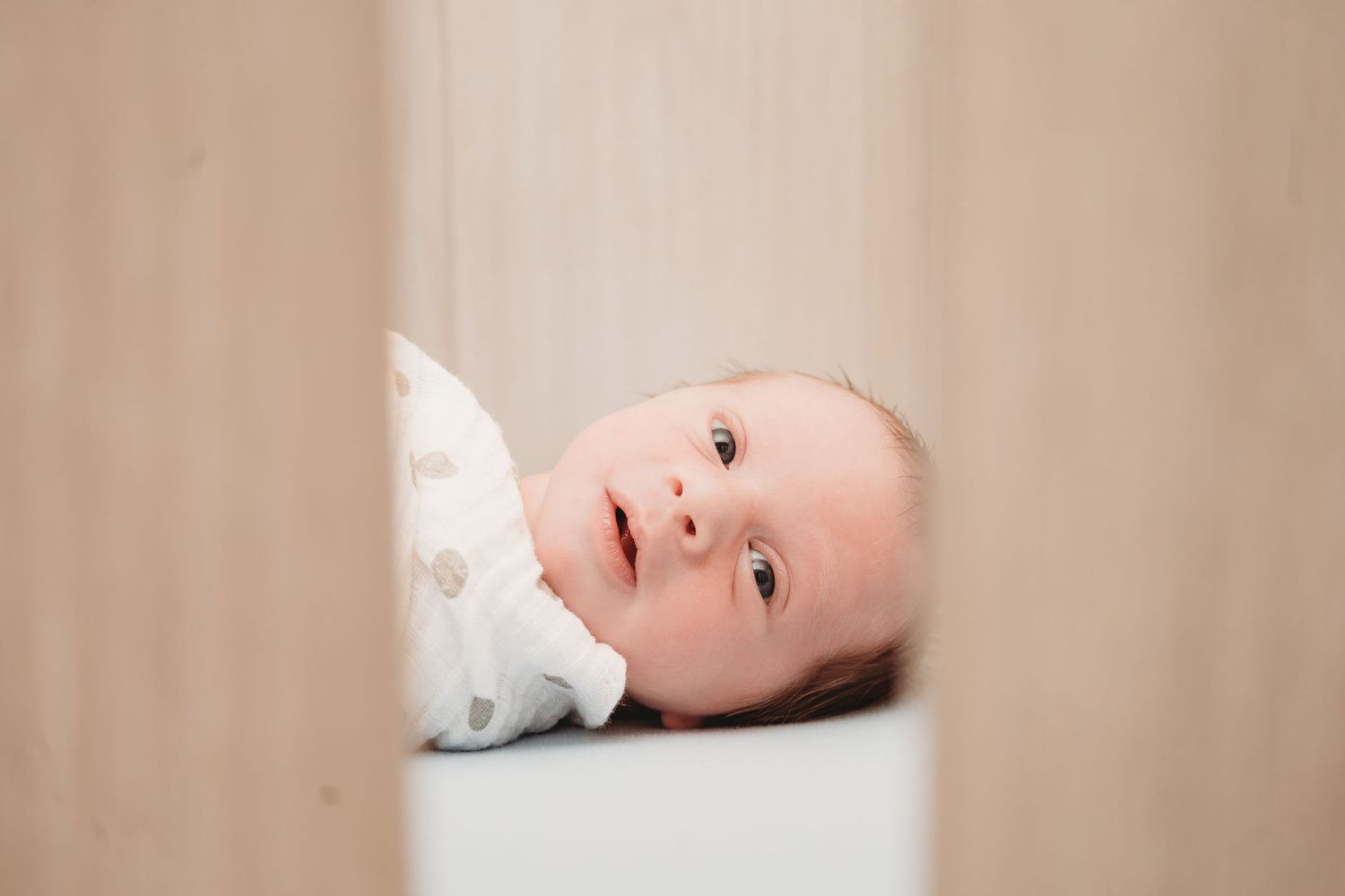 Peaceful newborn photography session with soft natural lighting.