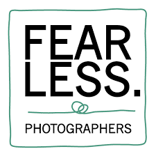 A square logo for Fearless Photographers with black text on white background.