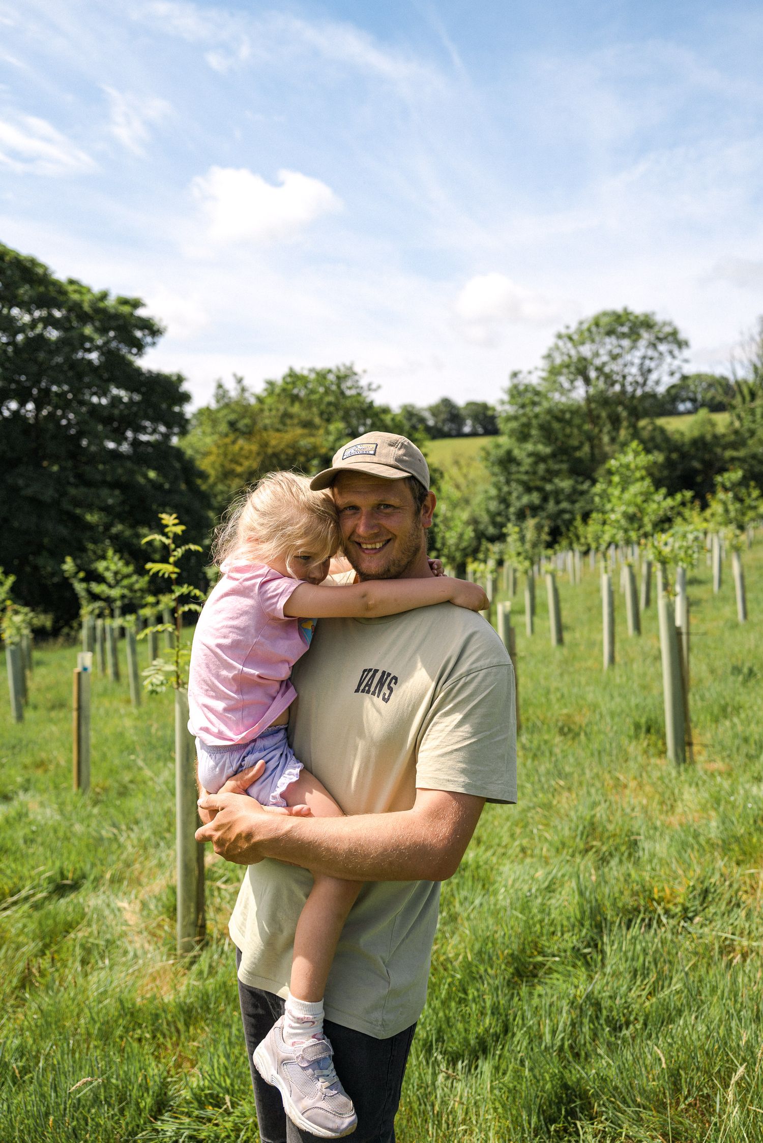 photo of Ryan Goold Photography with daughter at Cabilla retreat centre in Cornwall