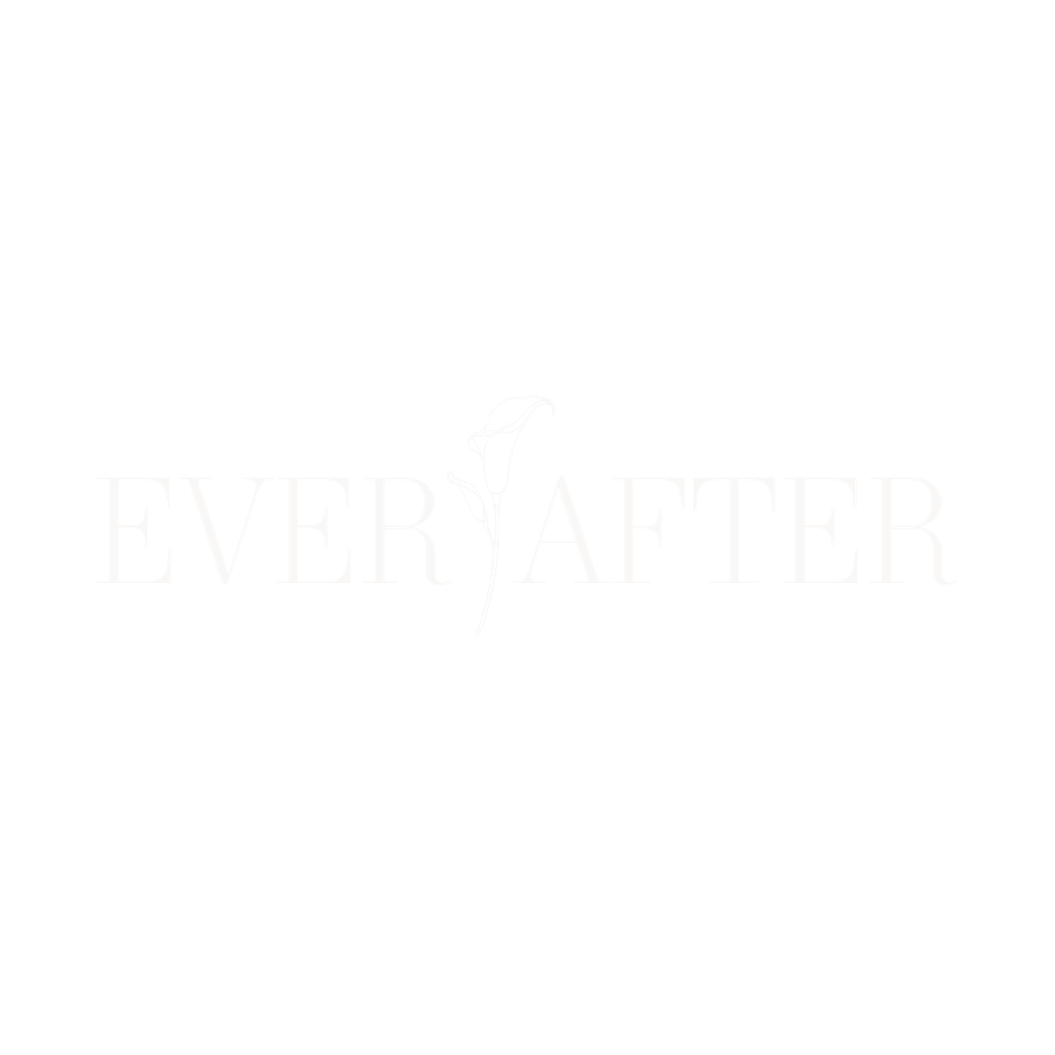 Ever After logo displayed in white text on a clean white background.