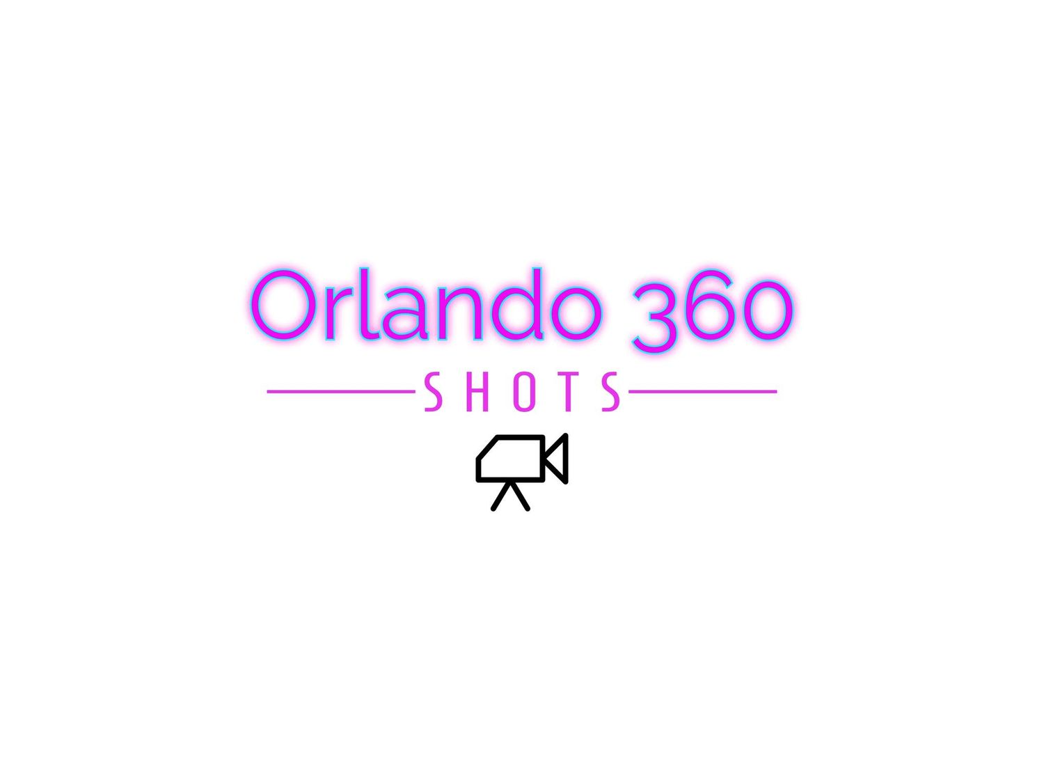 Purple text logo for Orlando 360 Shots with camera icon underneath.