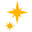 Glowing gold sparkle star icon against white background.