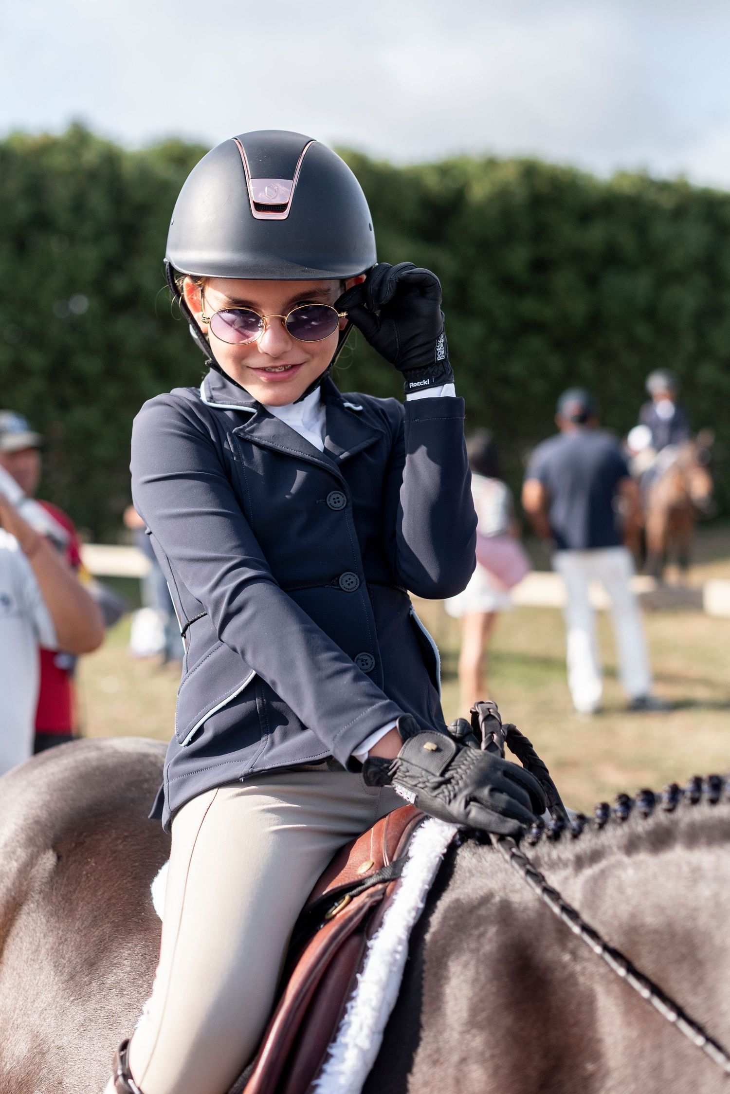 Hunter rider competing at The Hampton Classic Horse Show in Bridgehampton, NY