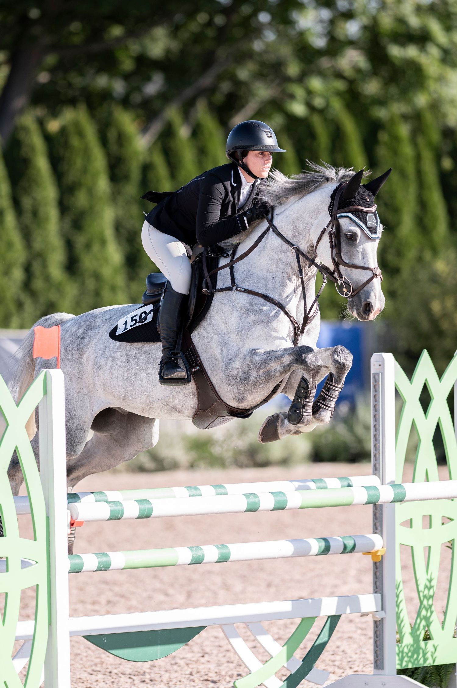 Jumper rider competing at The Hampton Classic Horse Show in Bridgehampton, NY