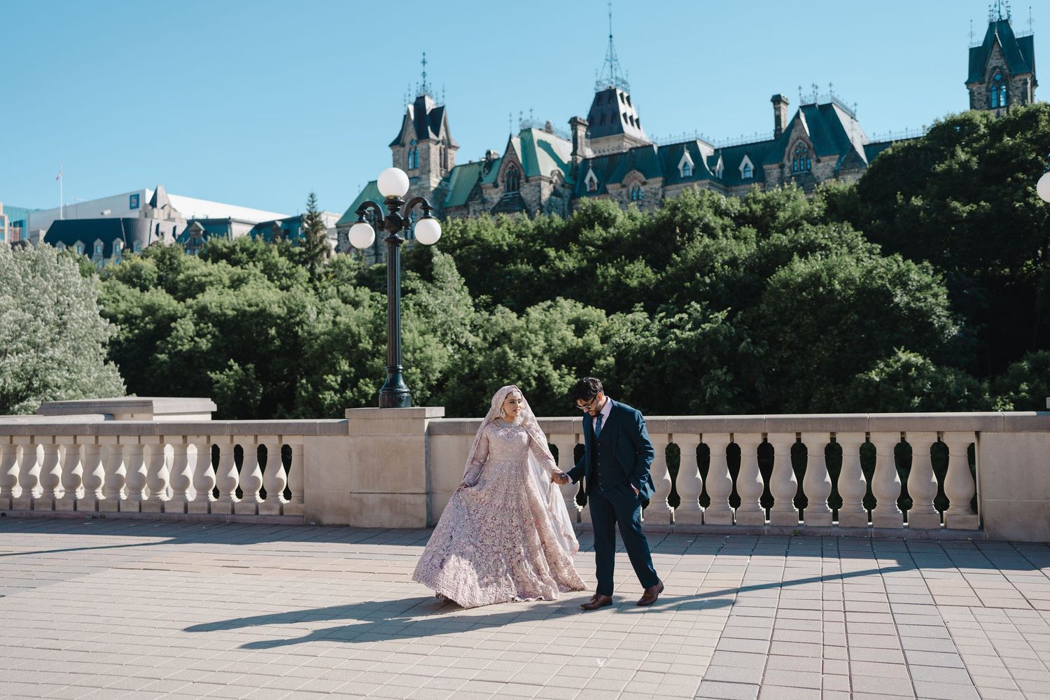 Modern reception shot on Ottawa University Avenue, emphasizing elegance amidst the cityscape.