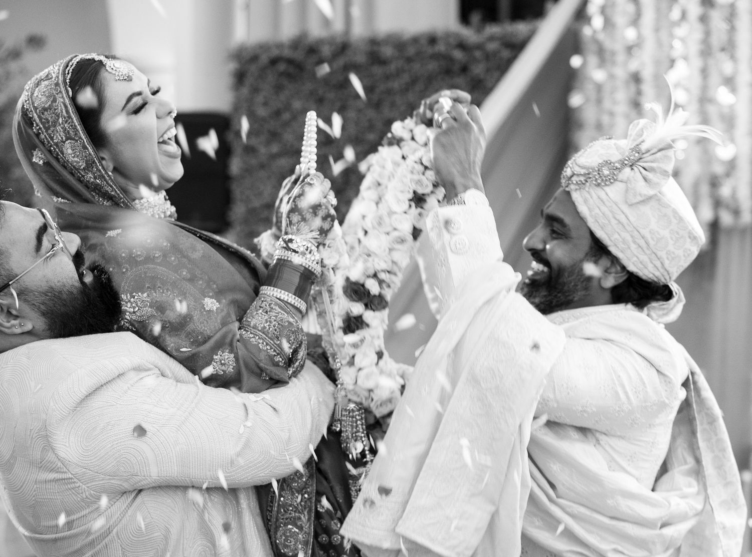 Heartfelt moment captured: bride and her brothe holding hands before the pooja, reflecting the deep love and tradition of Asian weddings