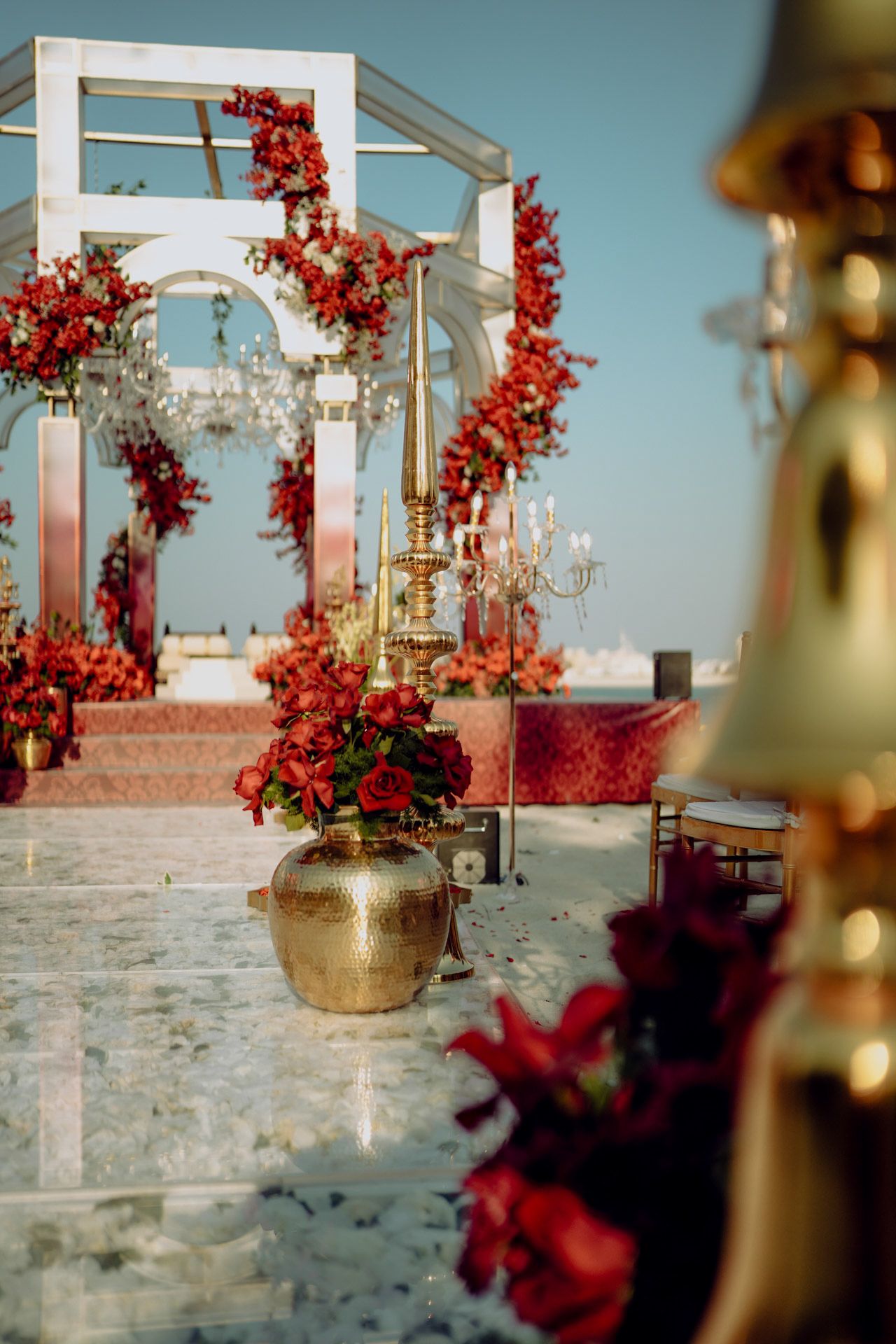 indian wedding mandap, beautiful setup at W hotel Dubai