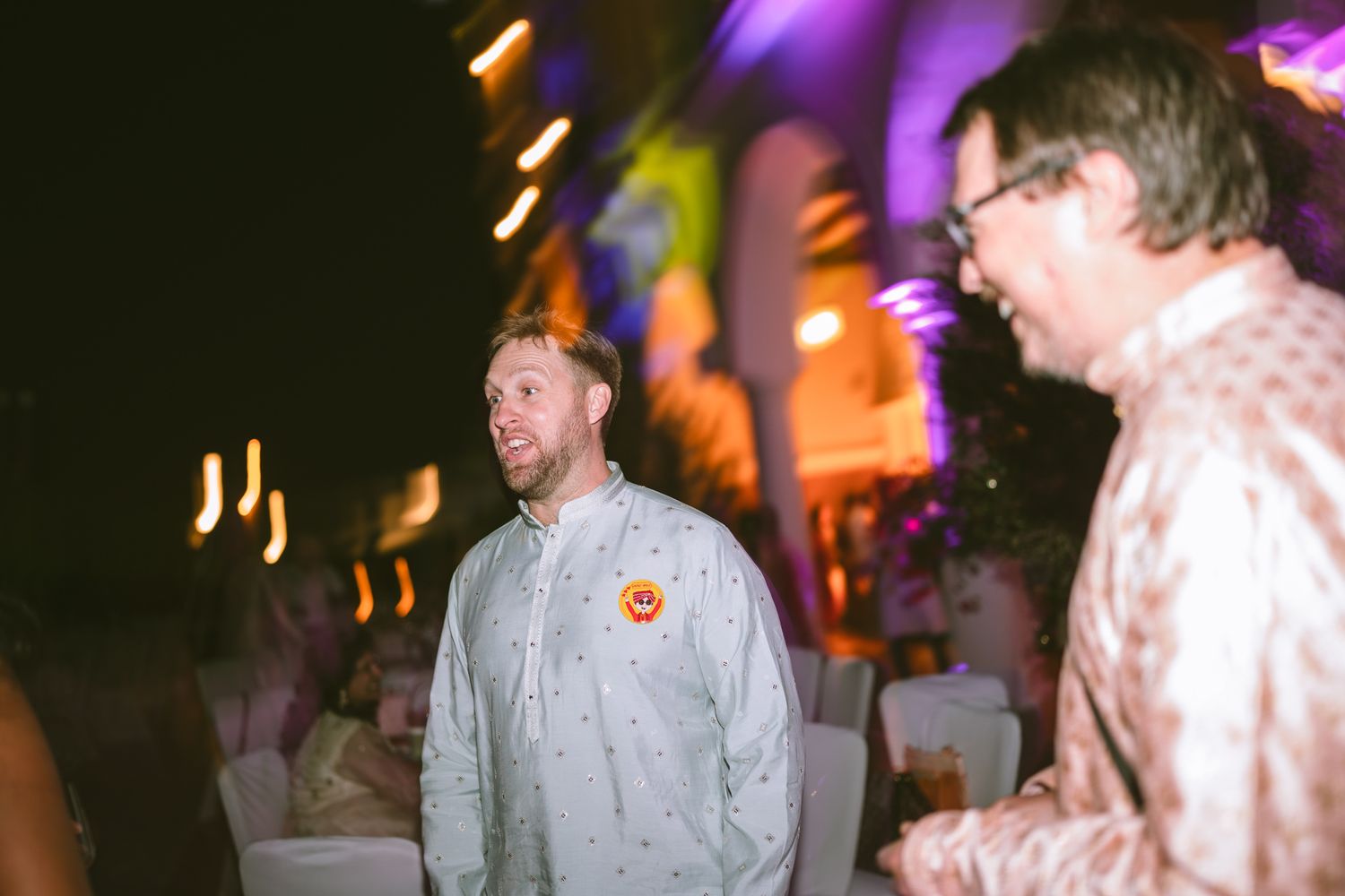 Groom friend are always having fun those moments are priceless for them and couple family
