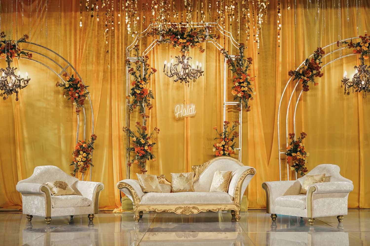 Mehndi stage setup always very colorfull