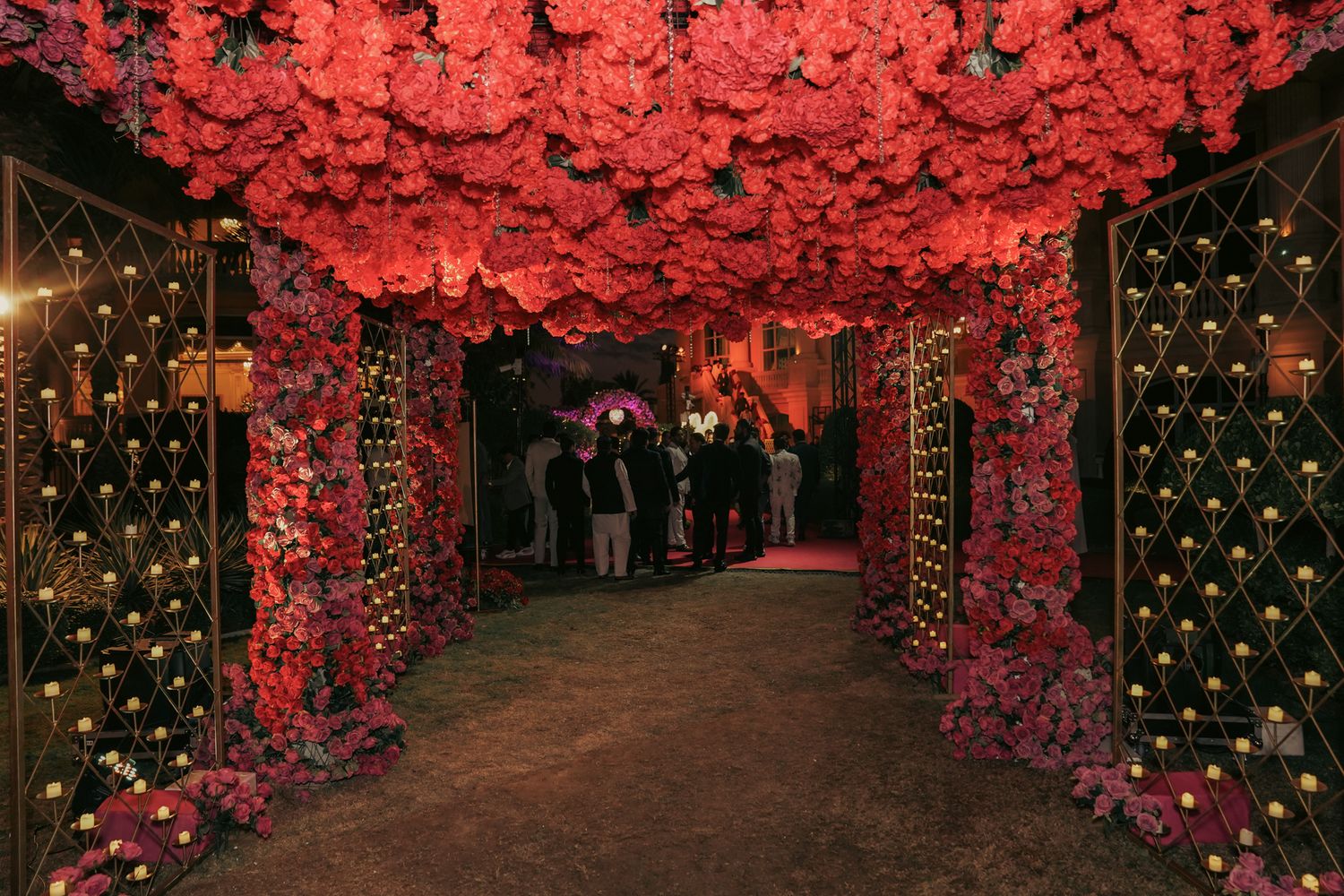 Pakistani Karachi Wedding decore with all red roses