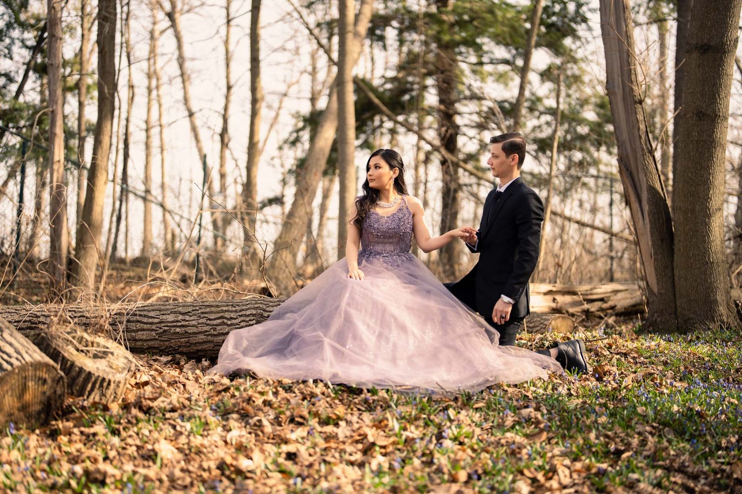 Lush greens and timeless ruins frame this engagement photo at Toronto’s Guild Inn Estate, perfect for storytelling imagery.