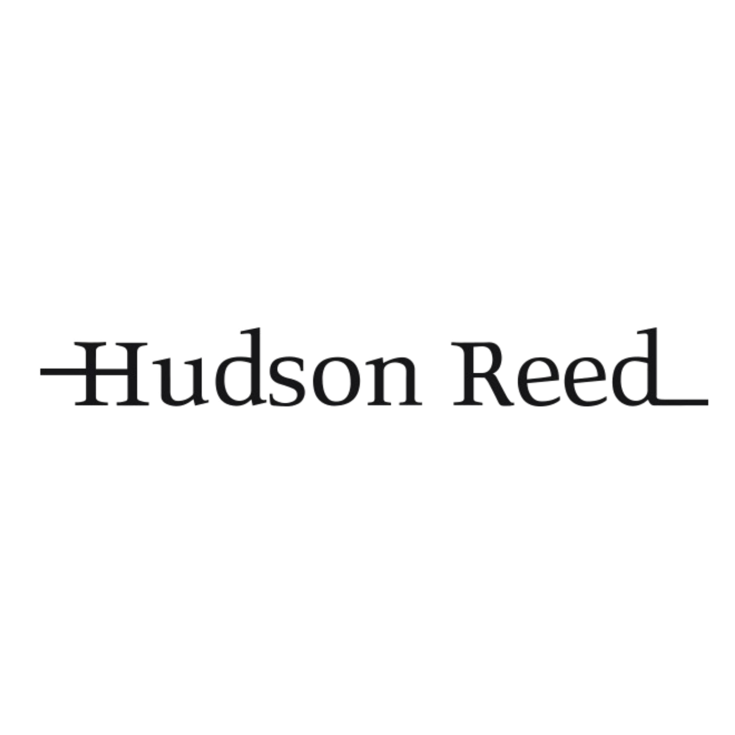 Hudson Reed logo featuring elegant serif typography with decorative horizontal line accents on a white background.