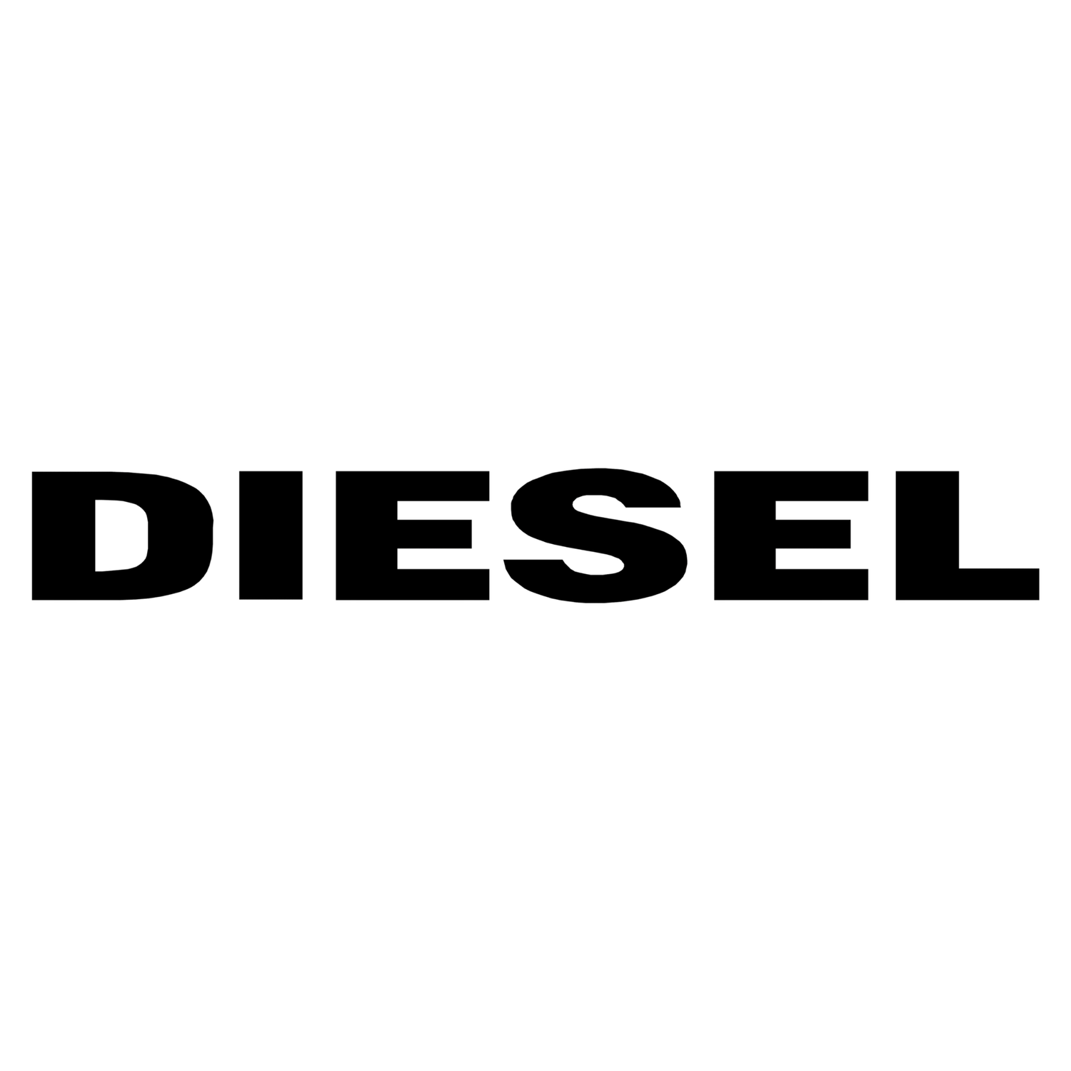 Bold black Diesel brand logo displayed in uppercase letters on a clean white background.