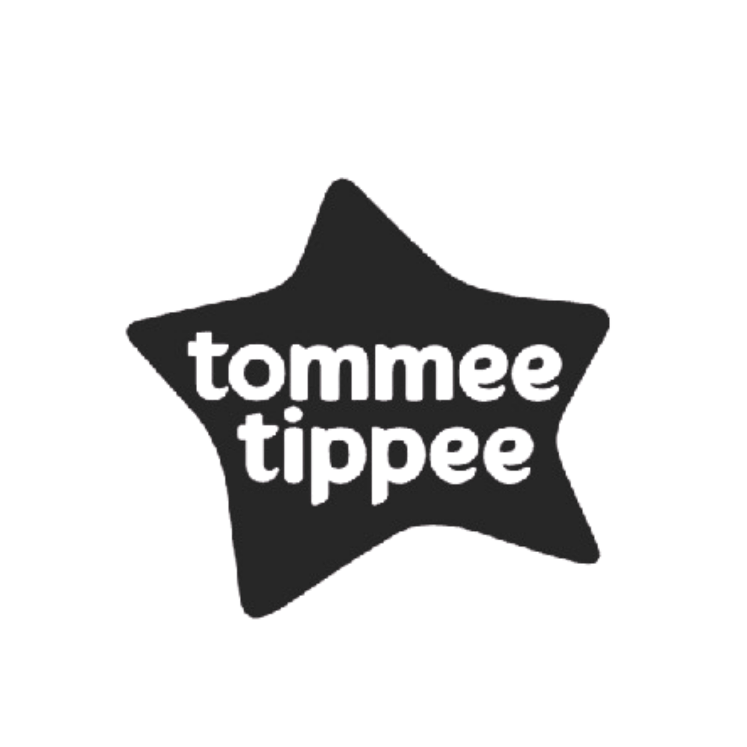 Tommee Tippee brand logo displayed in white text on a black star shape.