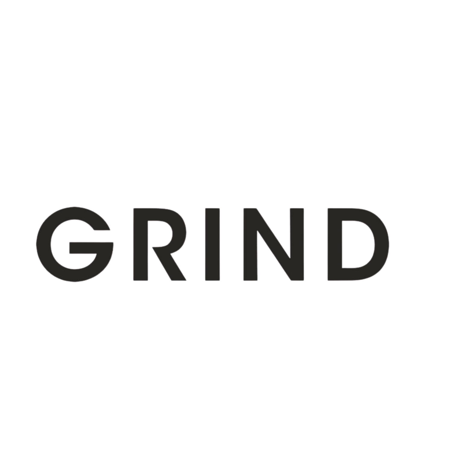 GRIND logo in bold black sans-serif typography on a clean white background.