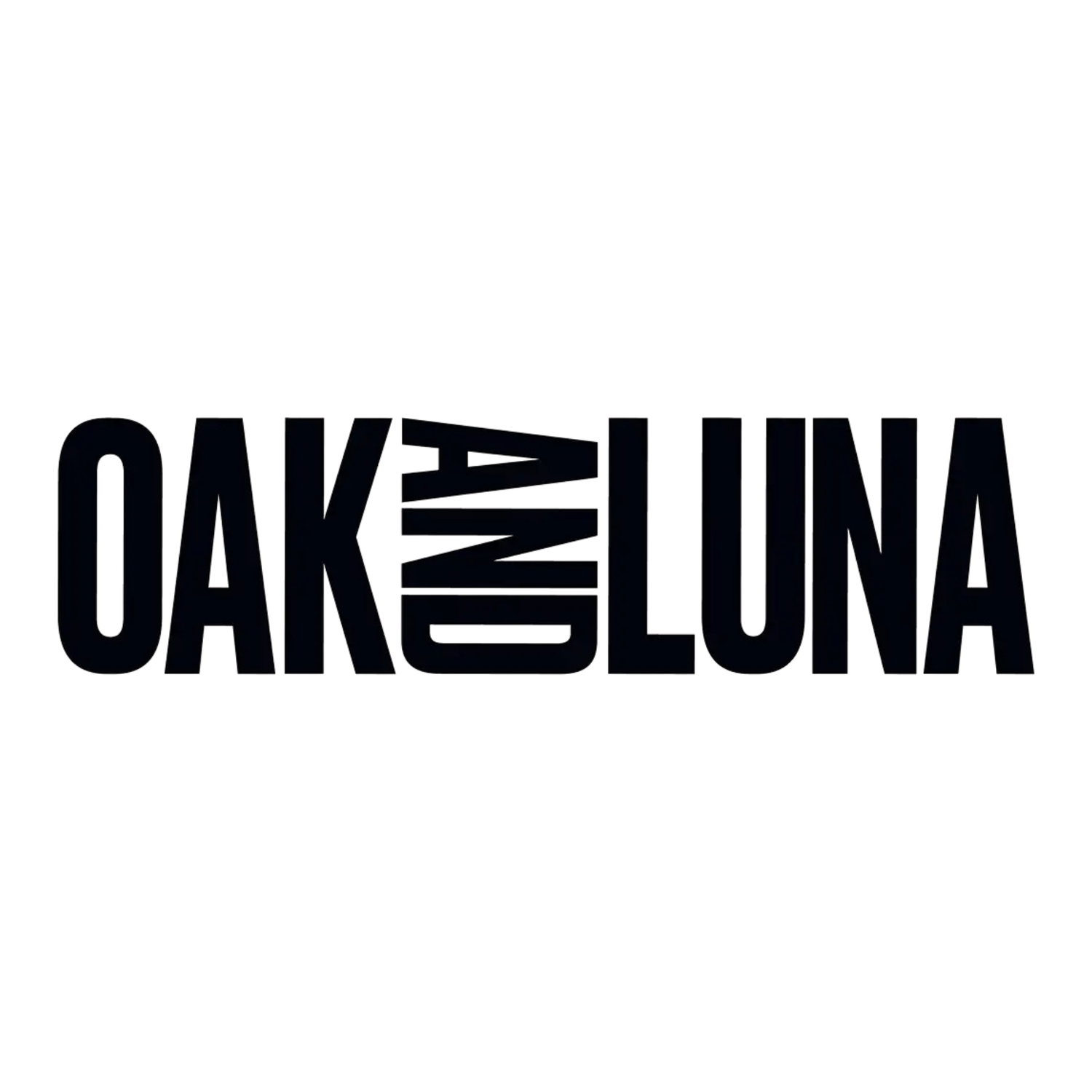 Oak and Luna brand logo in bold black typography on white background.