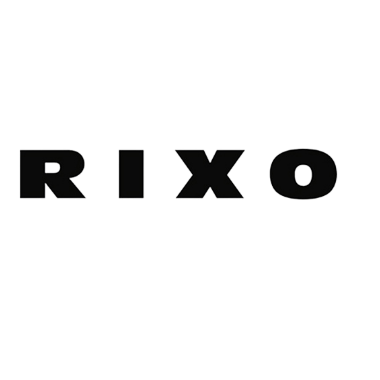 RIXO brand logo in bold black uppercase letters on a white background.