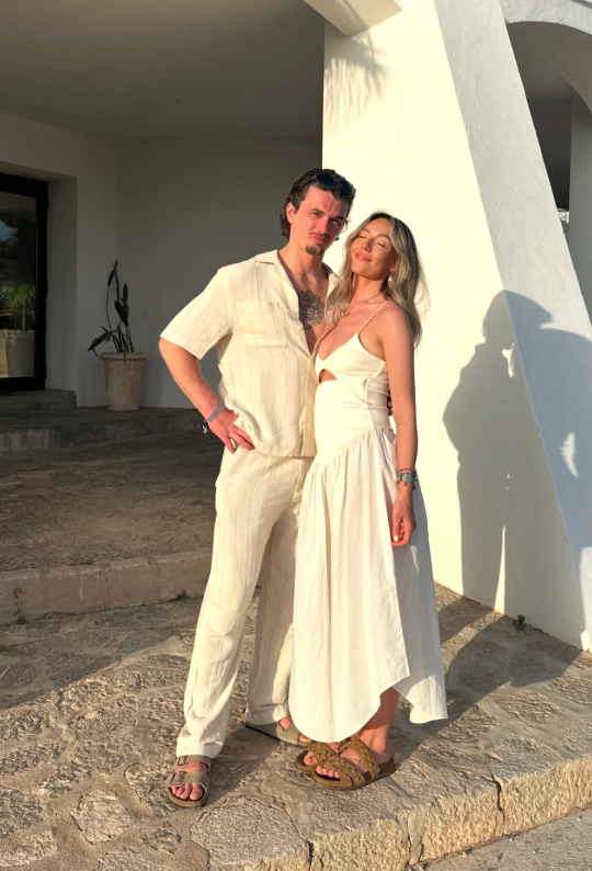 Isobel and Harvey in Ibiza.