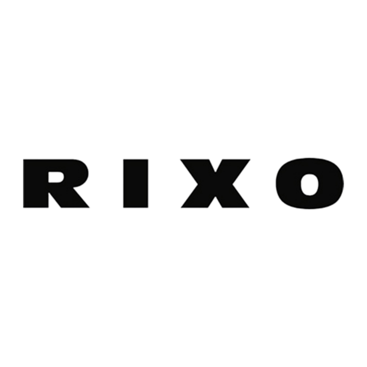 RIXO brand logo displayed in bold black uppercase letters on a white background.