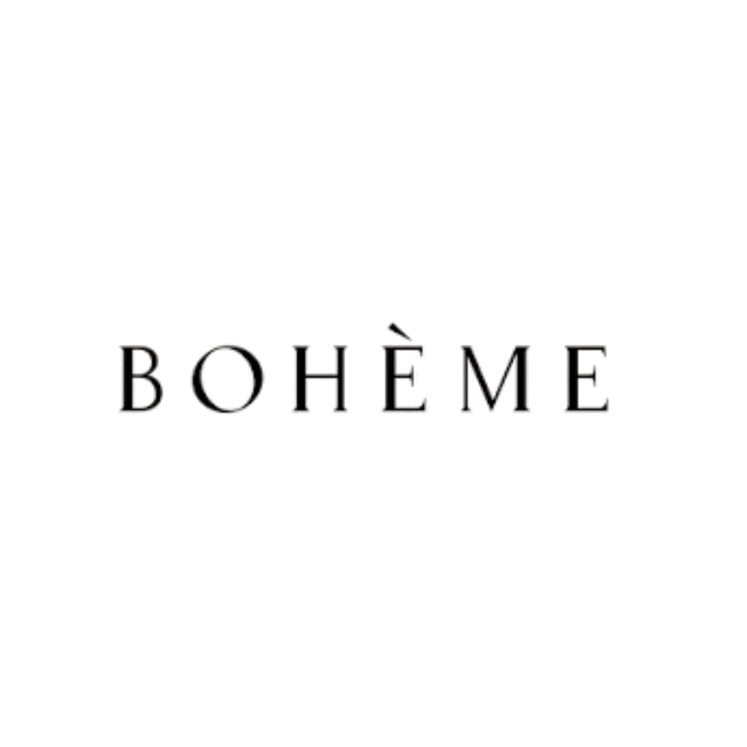 BOHÈME brand logo in elegant black serif typography on a white background.