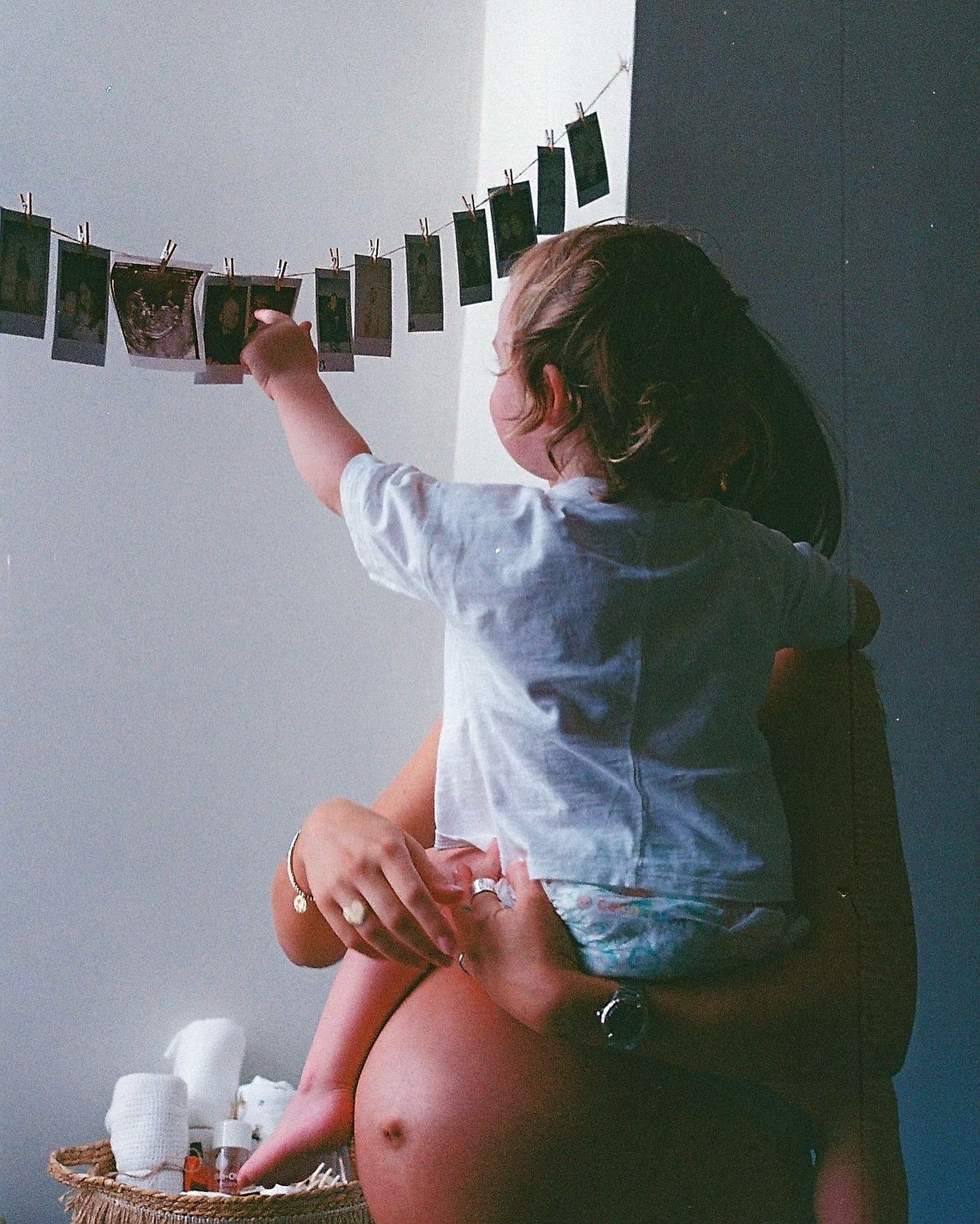 Isobel and Rejjie at home whilst pregnant with Bonnie.