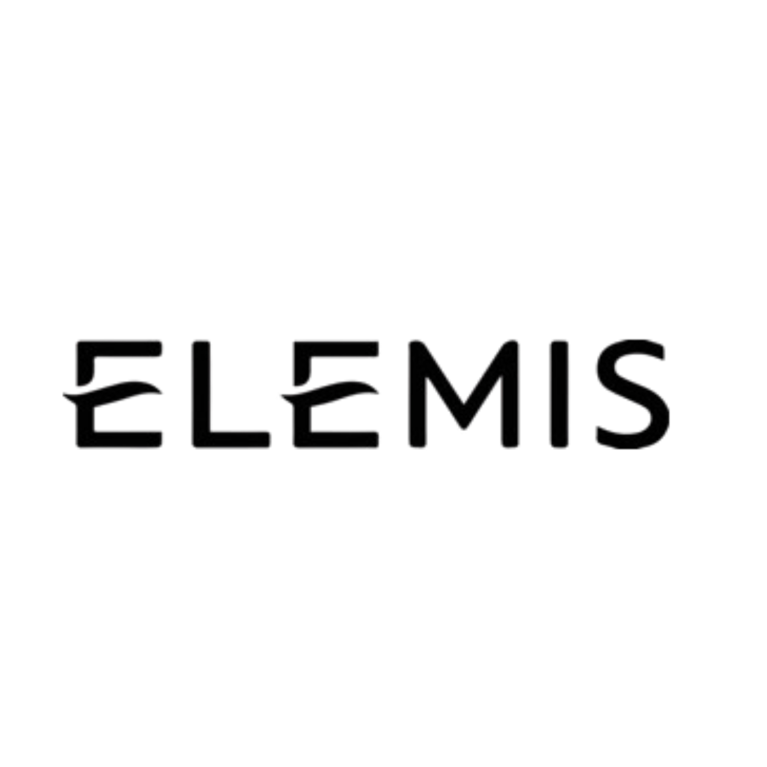 ELEMIS luxury skincare brand logo in bold black minimalist typography on white background.