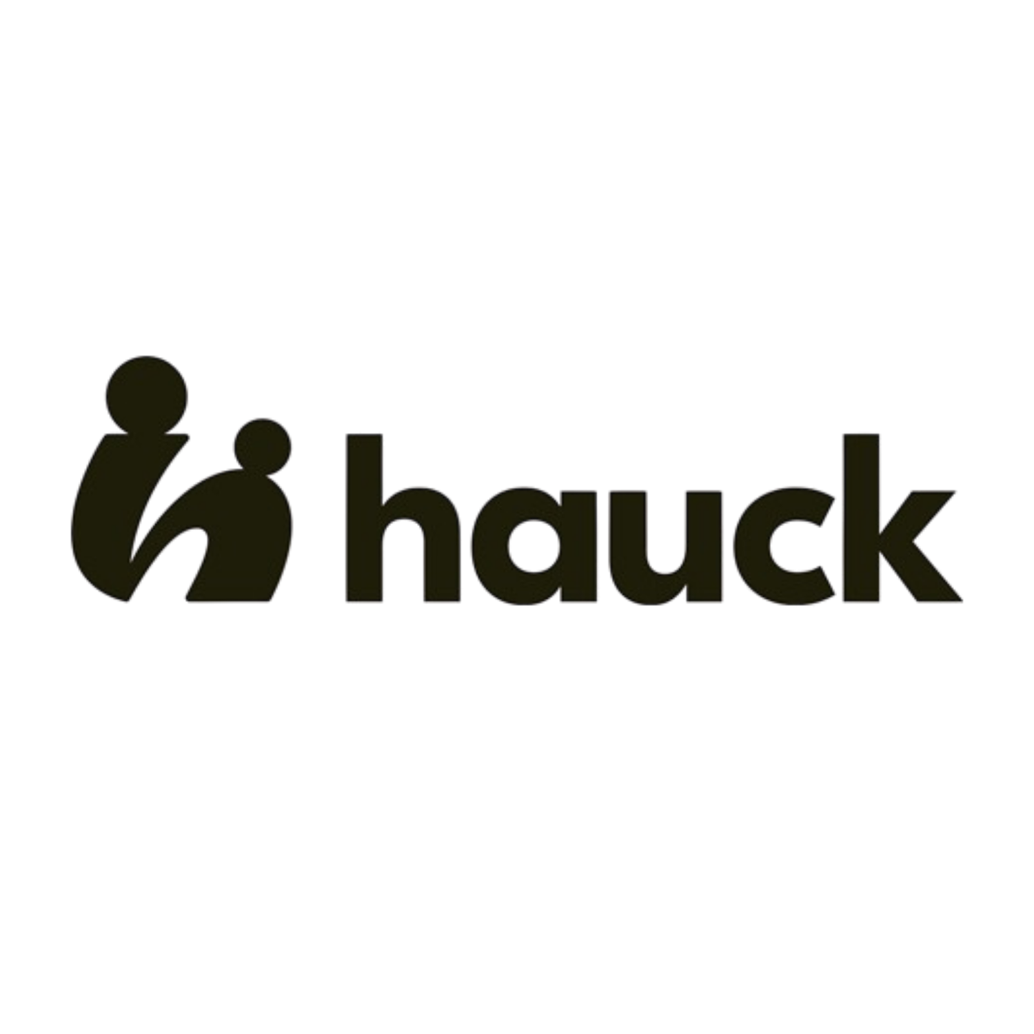 Hauck brand logo featuring a stylized parent and child icon alongside the company name in bold dark lettering.
