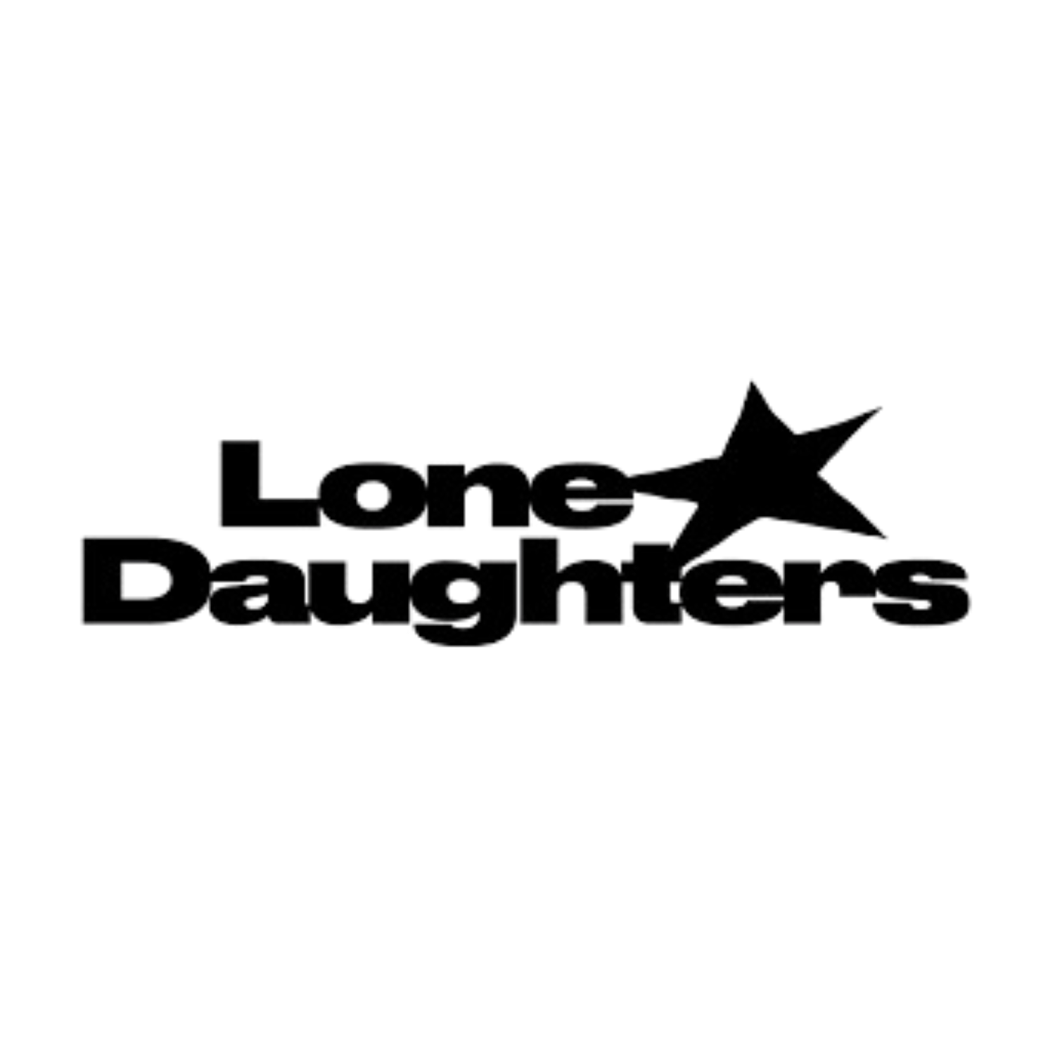 Lone Daughters brand logo featuring bold black text with a star graphic on white background.