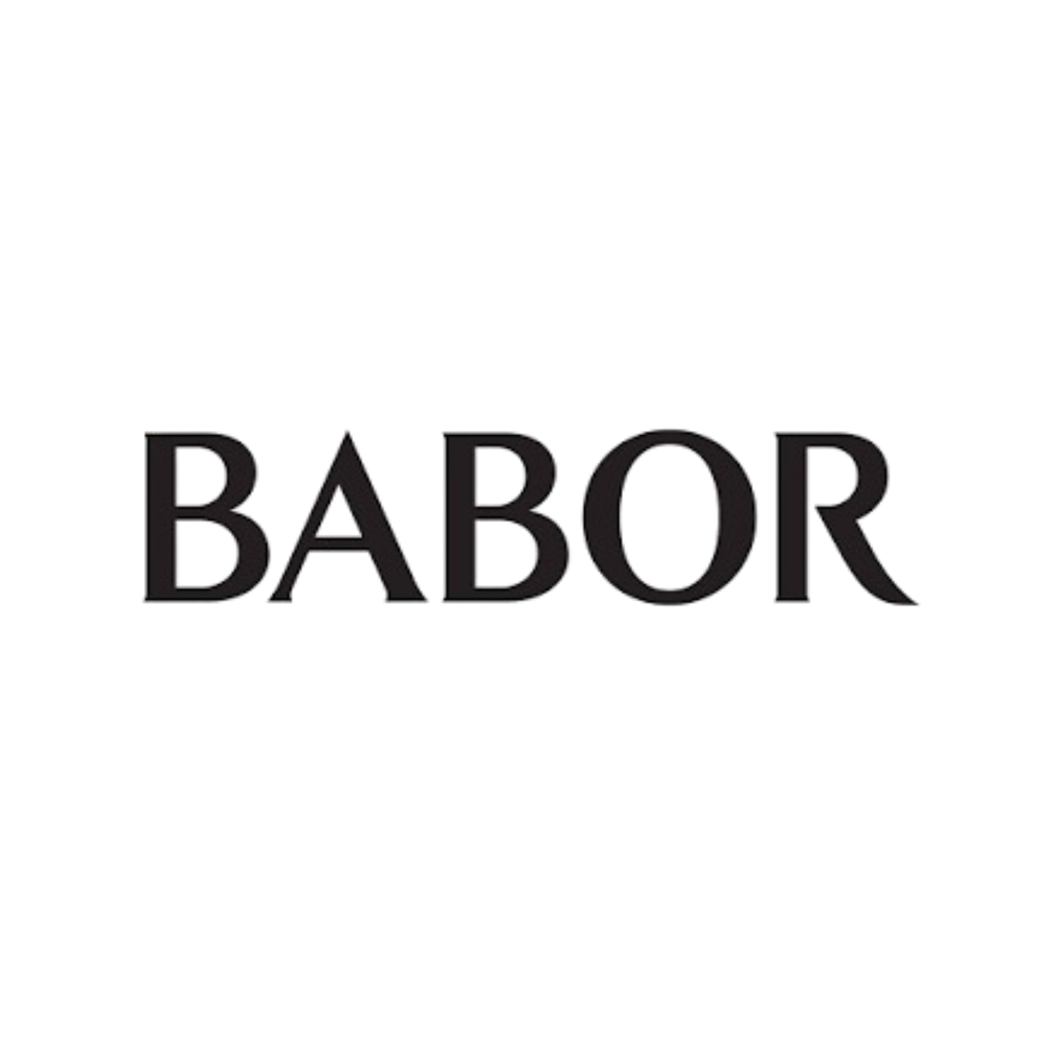 BABOR luxury skincare brand logo displayed in bold black serif font on a clean white background.