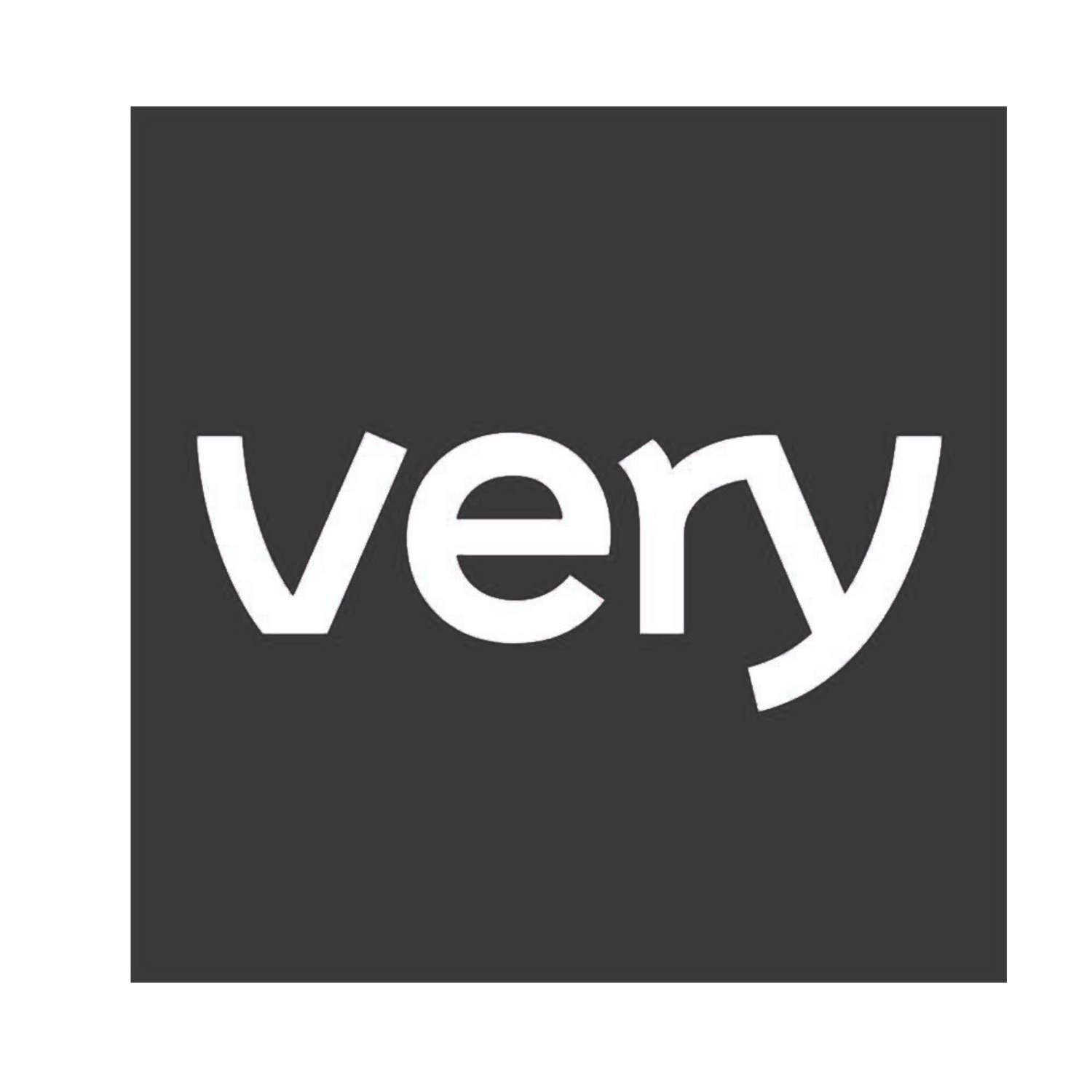 Very brand logo in white text on a dark gray square background.