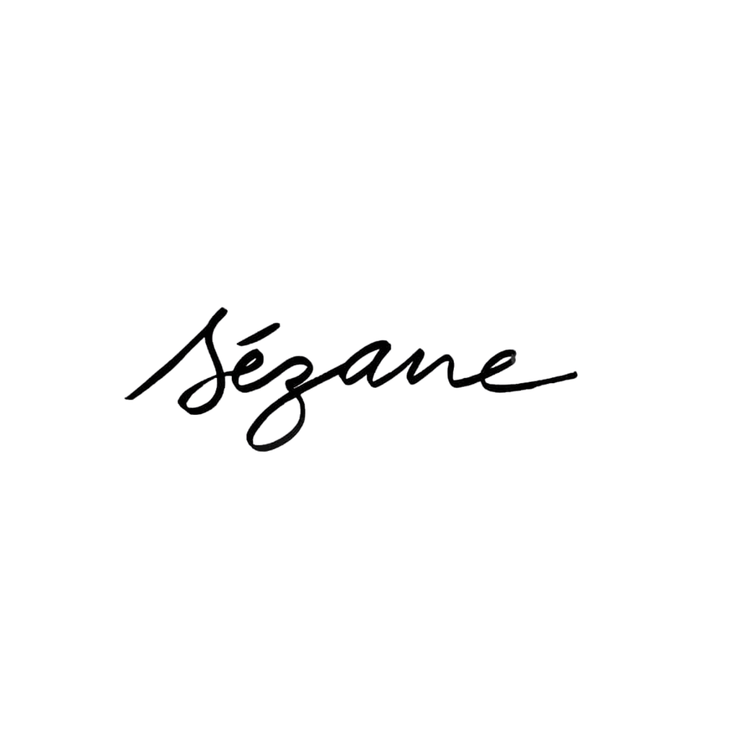 Sézane brand logo in elegant black cursive handwriting script on a white background.