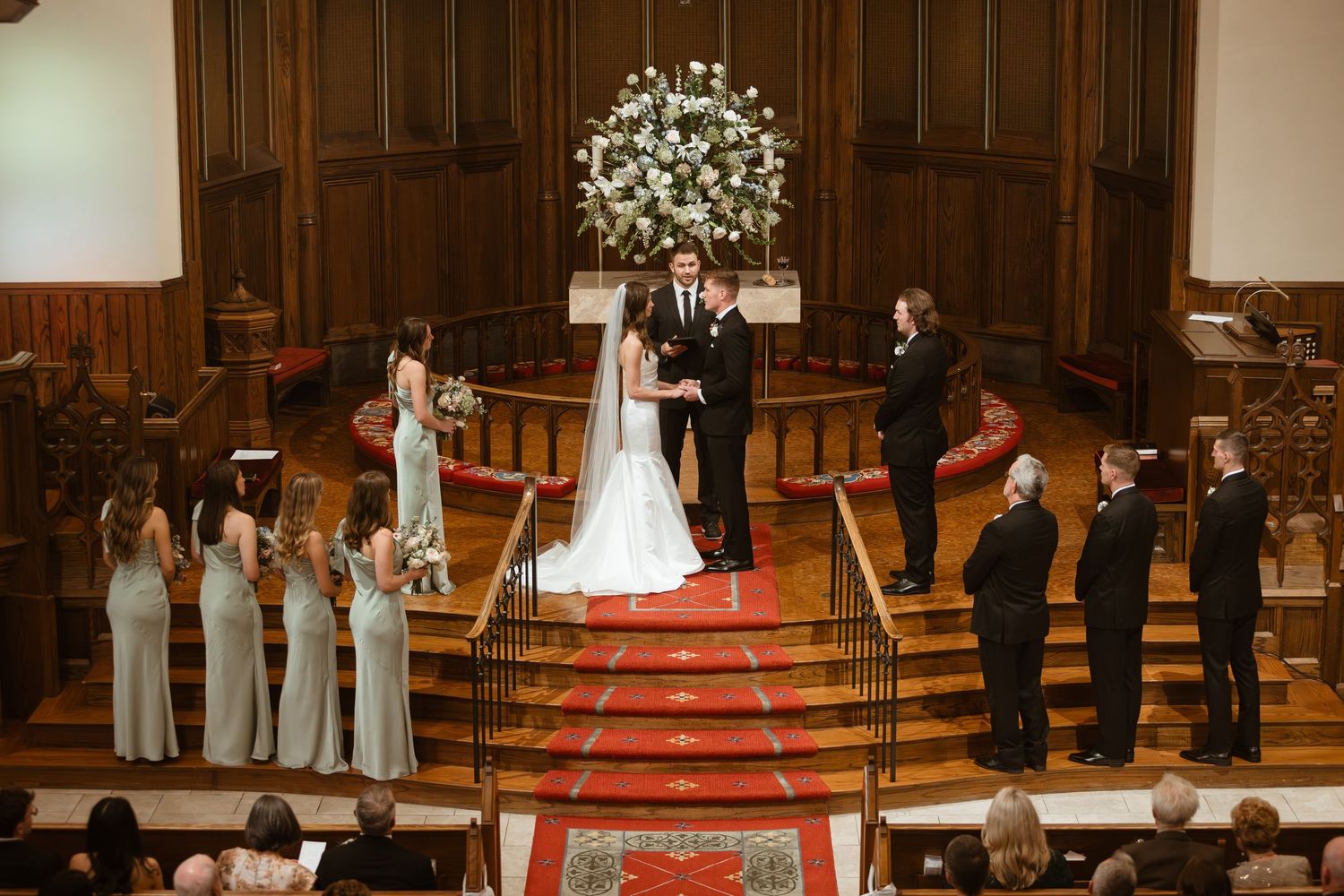 Church sanctuary wedding ceremony.