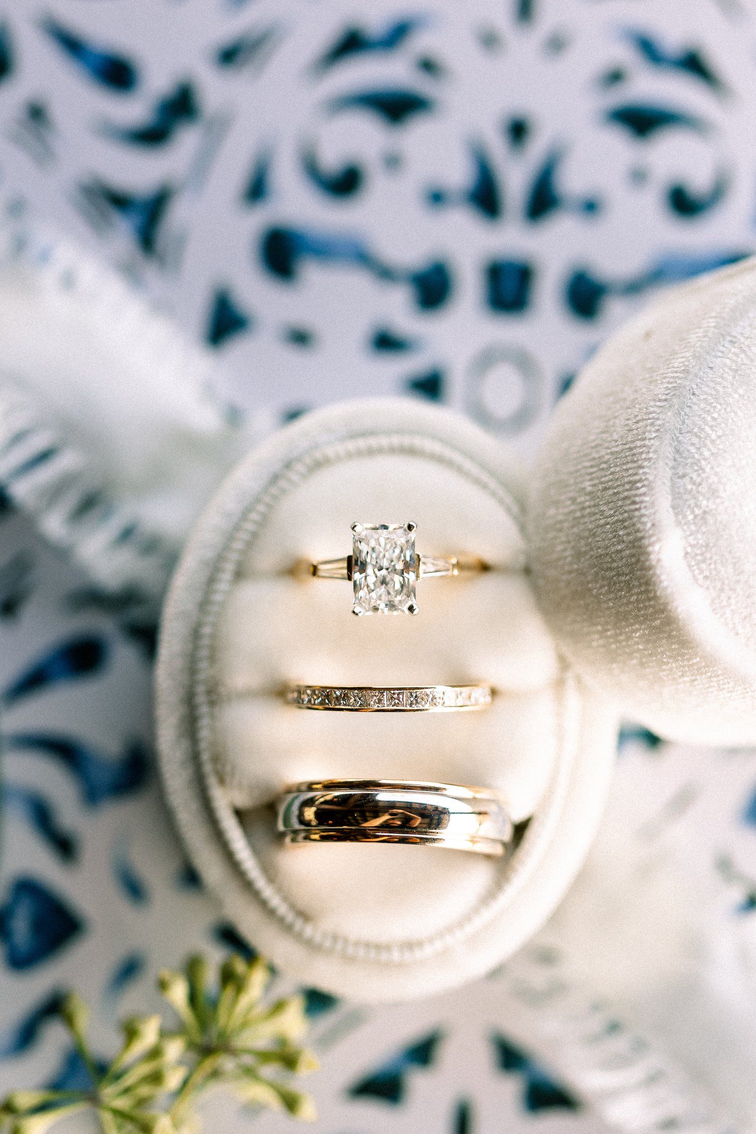 Editorial photo bridal details of rings with bright tones and pure whites in Birmingham AL