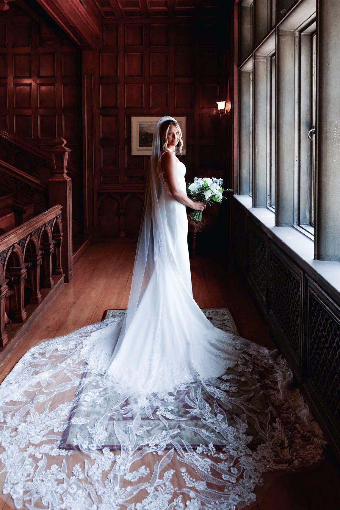 Editorial bridal photo with bright tones and pure whites in Easton PA
