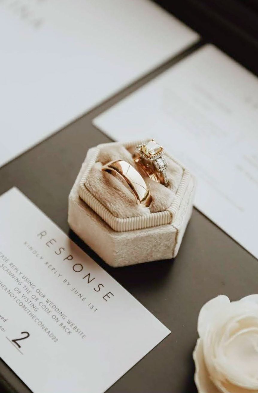 Editorial photo bridal details of rings with bright tones and pure whites in Birmingham AL