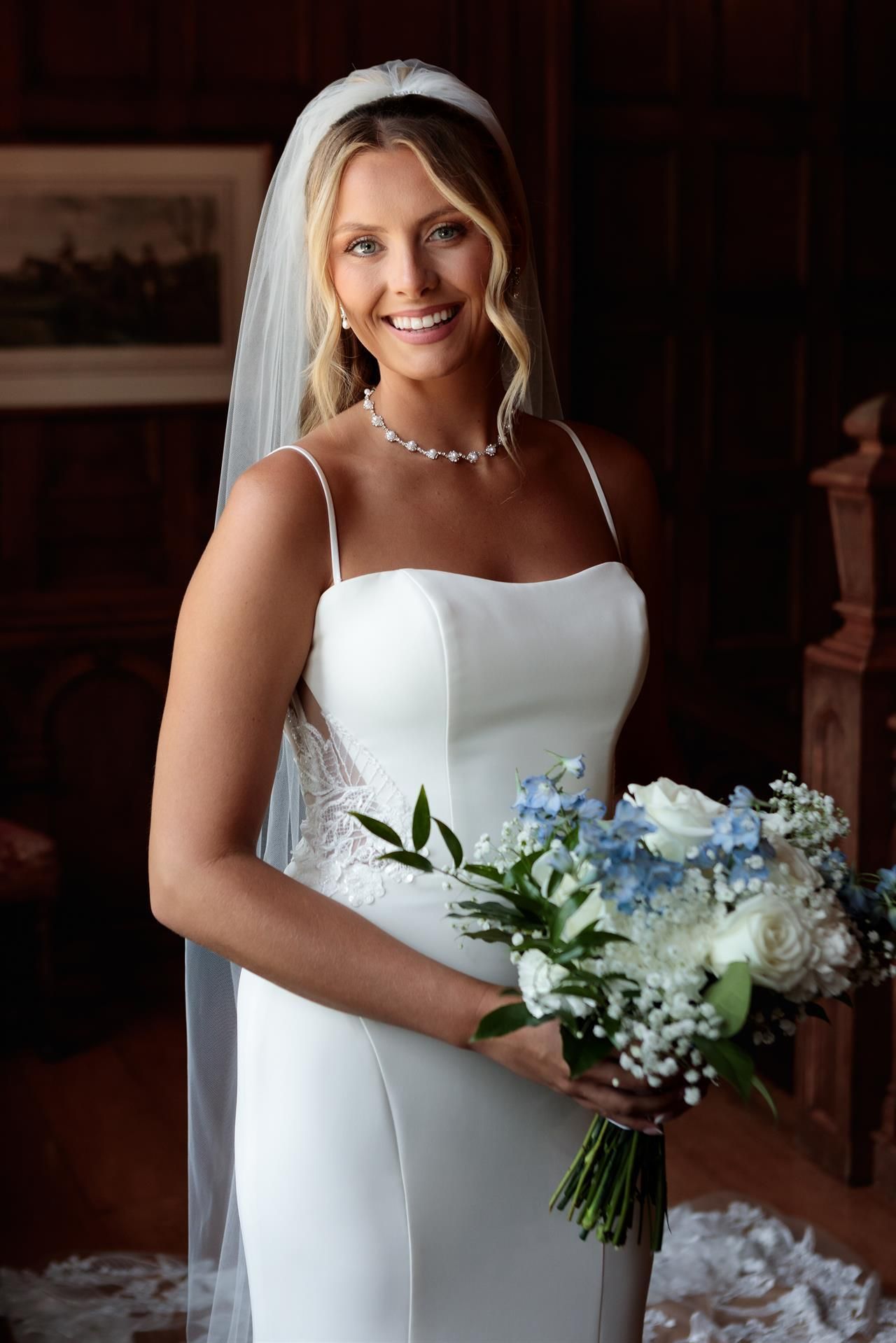 Editorial photo of a bride getting ready with bright tones and pure whites in Nazareth Pennsylvania wedding
