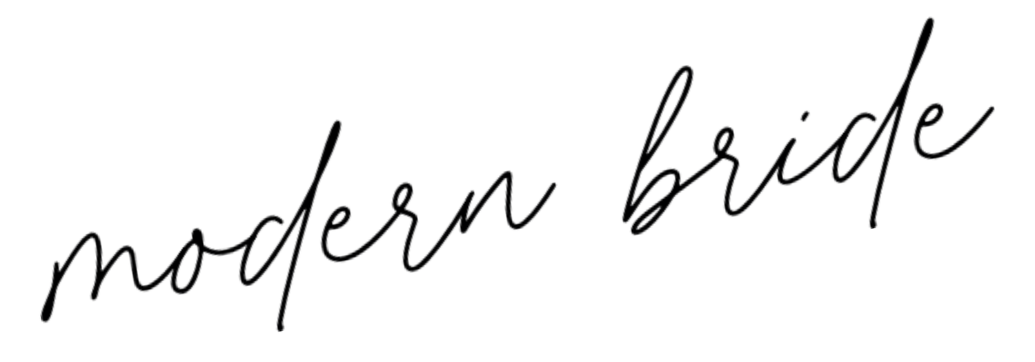 Handwritten cursive text reading 'modern bride'.