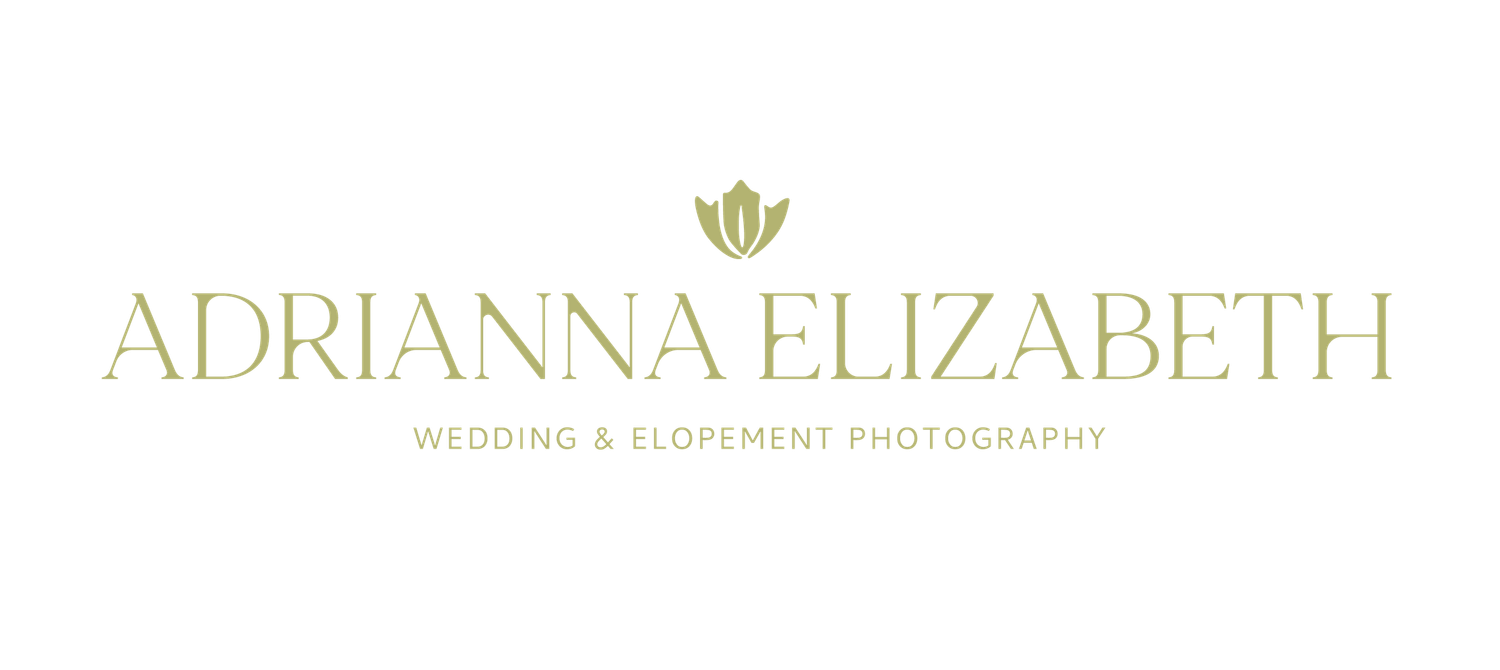 Elegant gold and sage green wedding photography logo design with a minimalist crown symbol and serif typography.