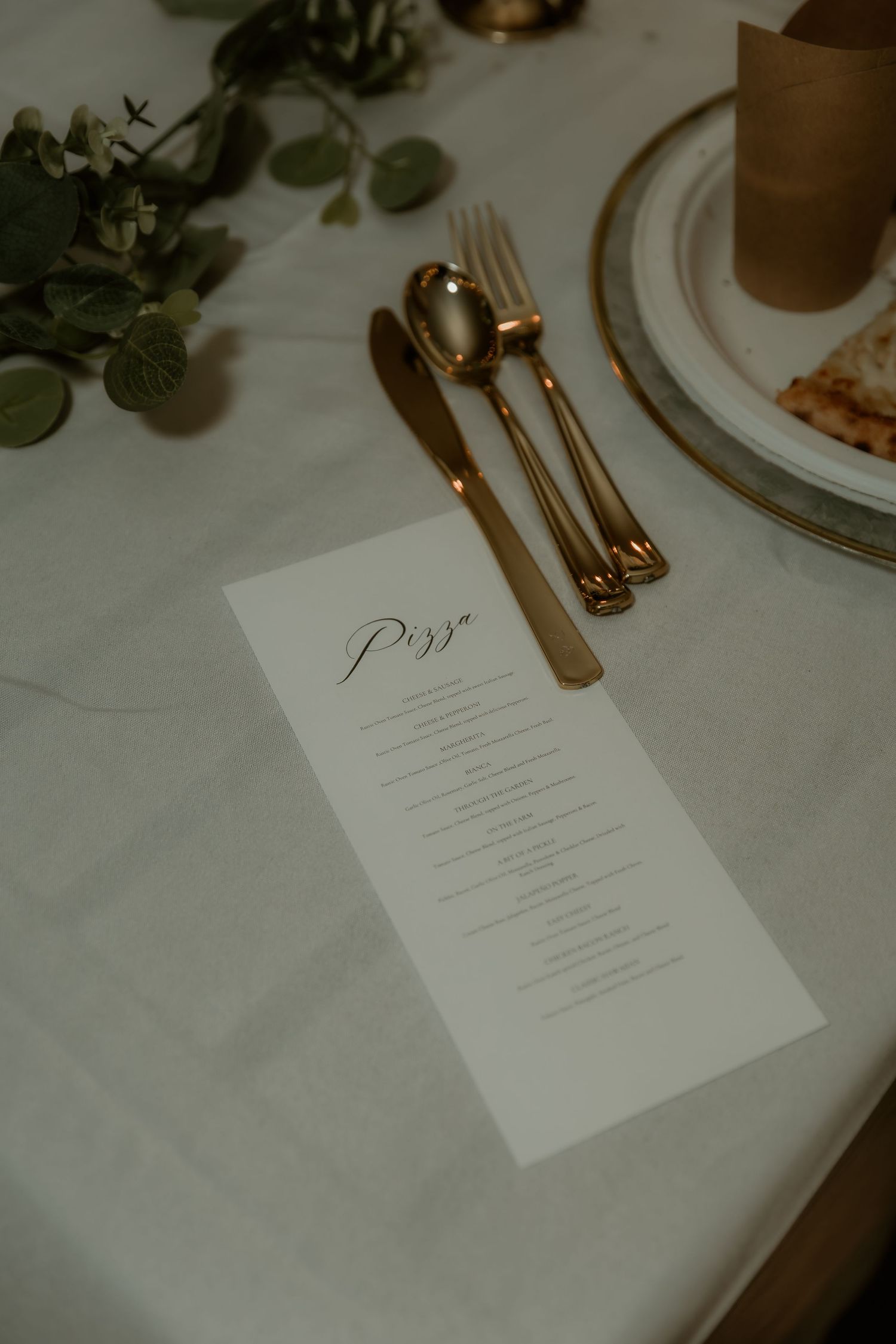 Table detail food menu captured during wedding
