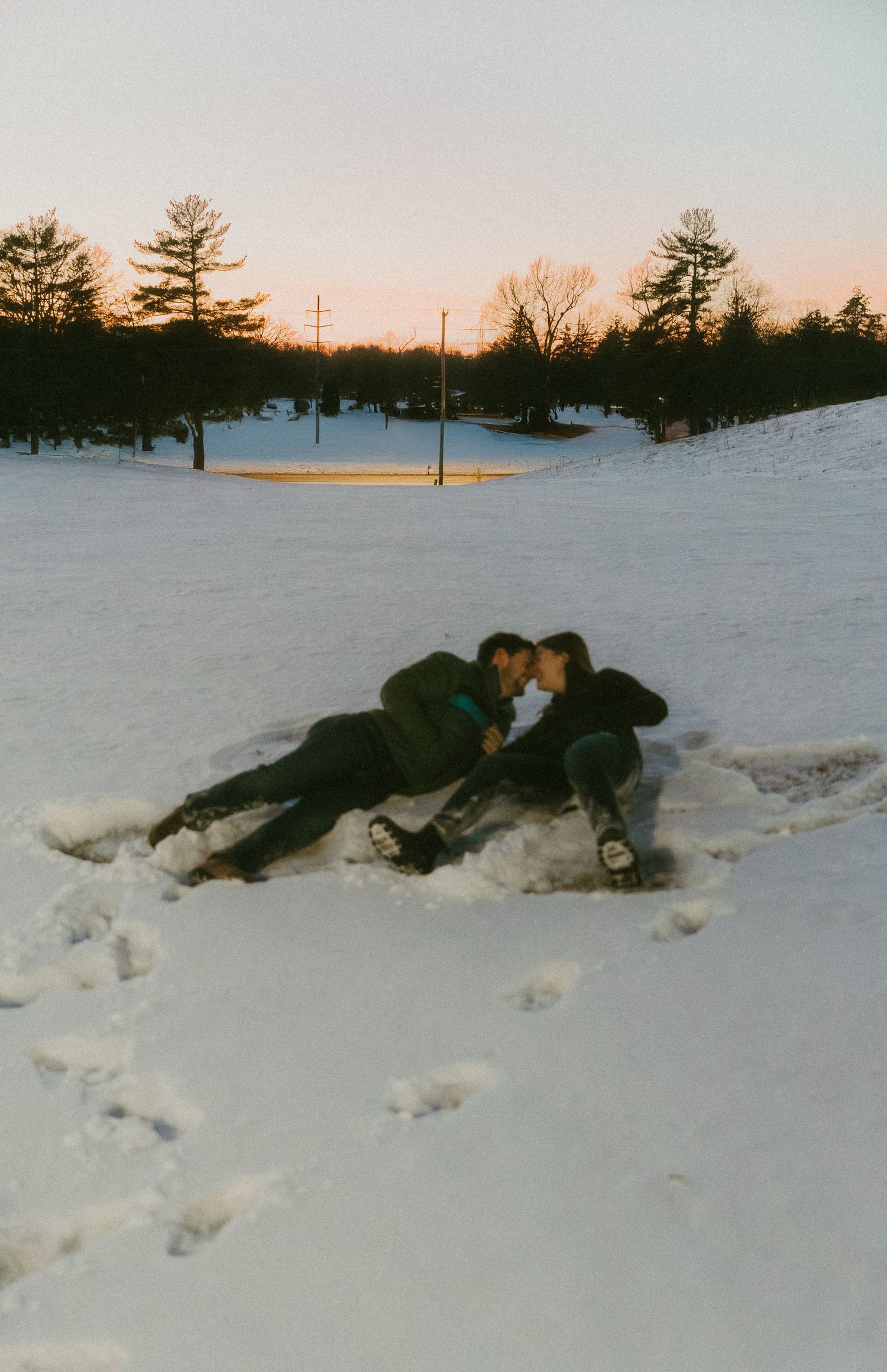 couple session that includes snow and memories that feel like home captured by central illinois photographer