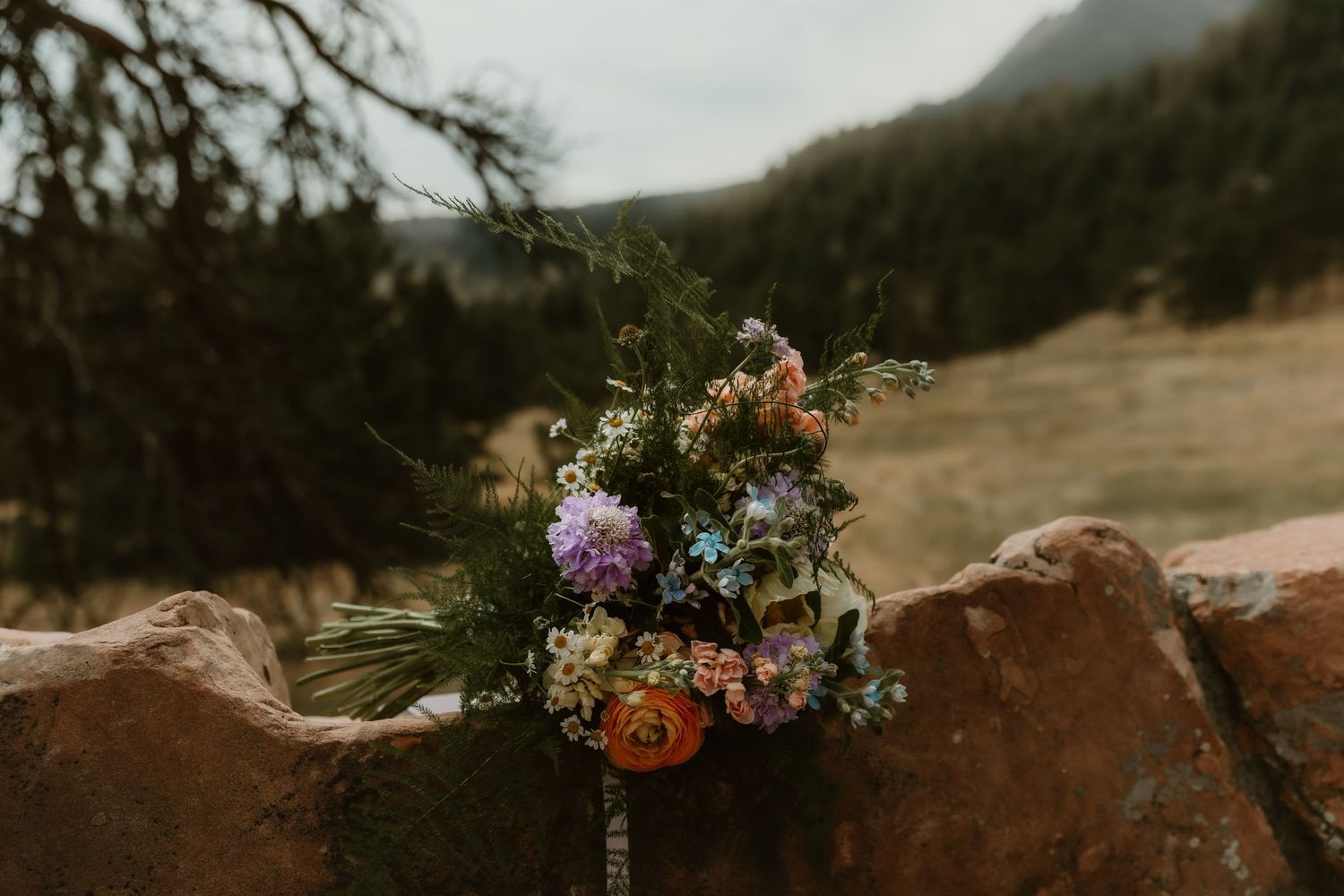 Bouquet detail photo during wedding with colorado wedding photographer