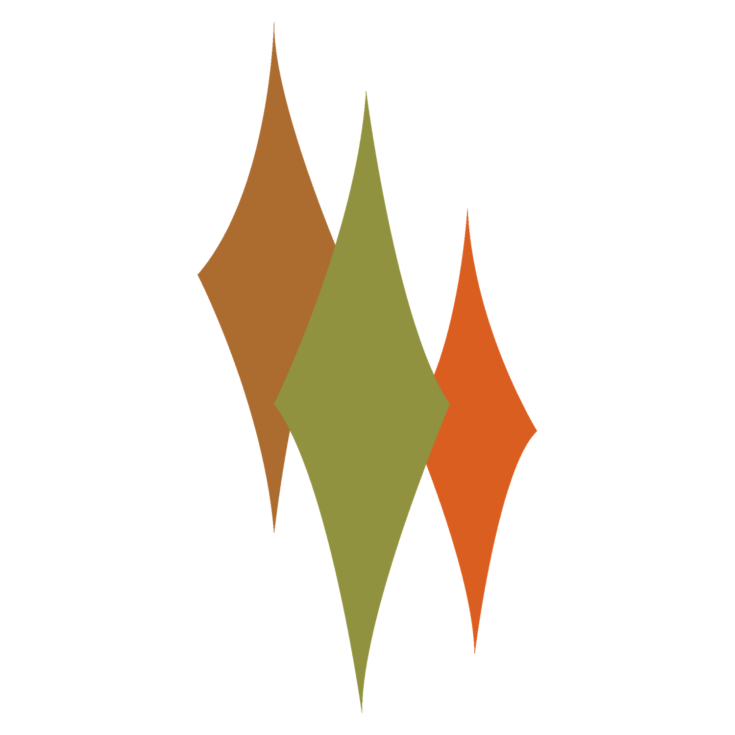 Retro-inspired geometric shape in orange and green tones, used as decorative brand element for Sól Dreki Photography