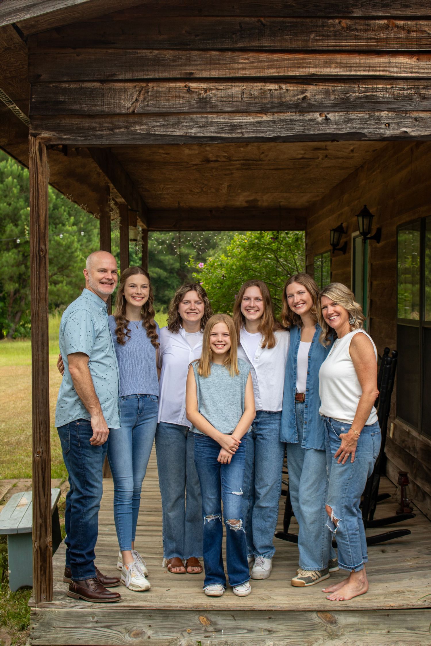 Group of a family posing for a photo