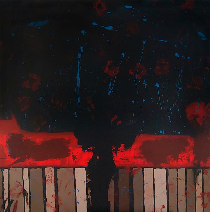 Oil painting of the idea/concept of the division of power and suppression of others. Specifically the indigenous population.
