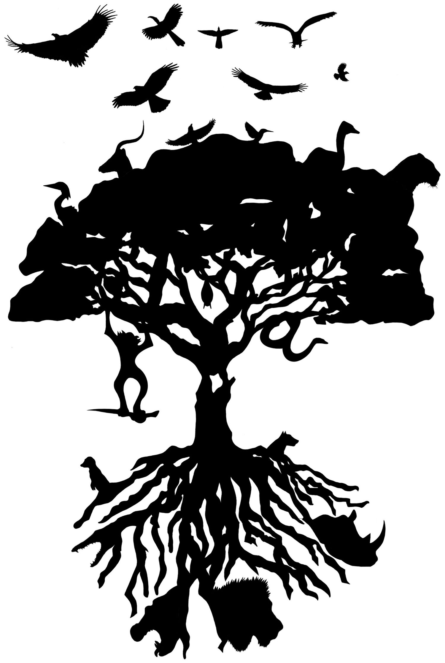 The Tree of Life tattoo design from paper to digital.