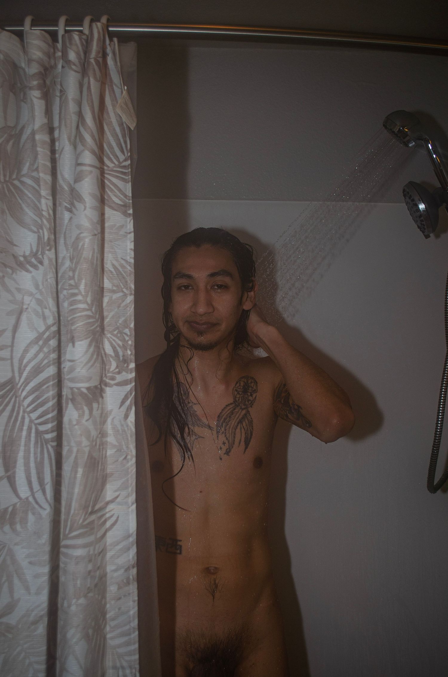 Nude self portrait in the shower. Getting comfortable with being vulnerable as some of the people I work with.