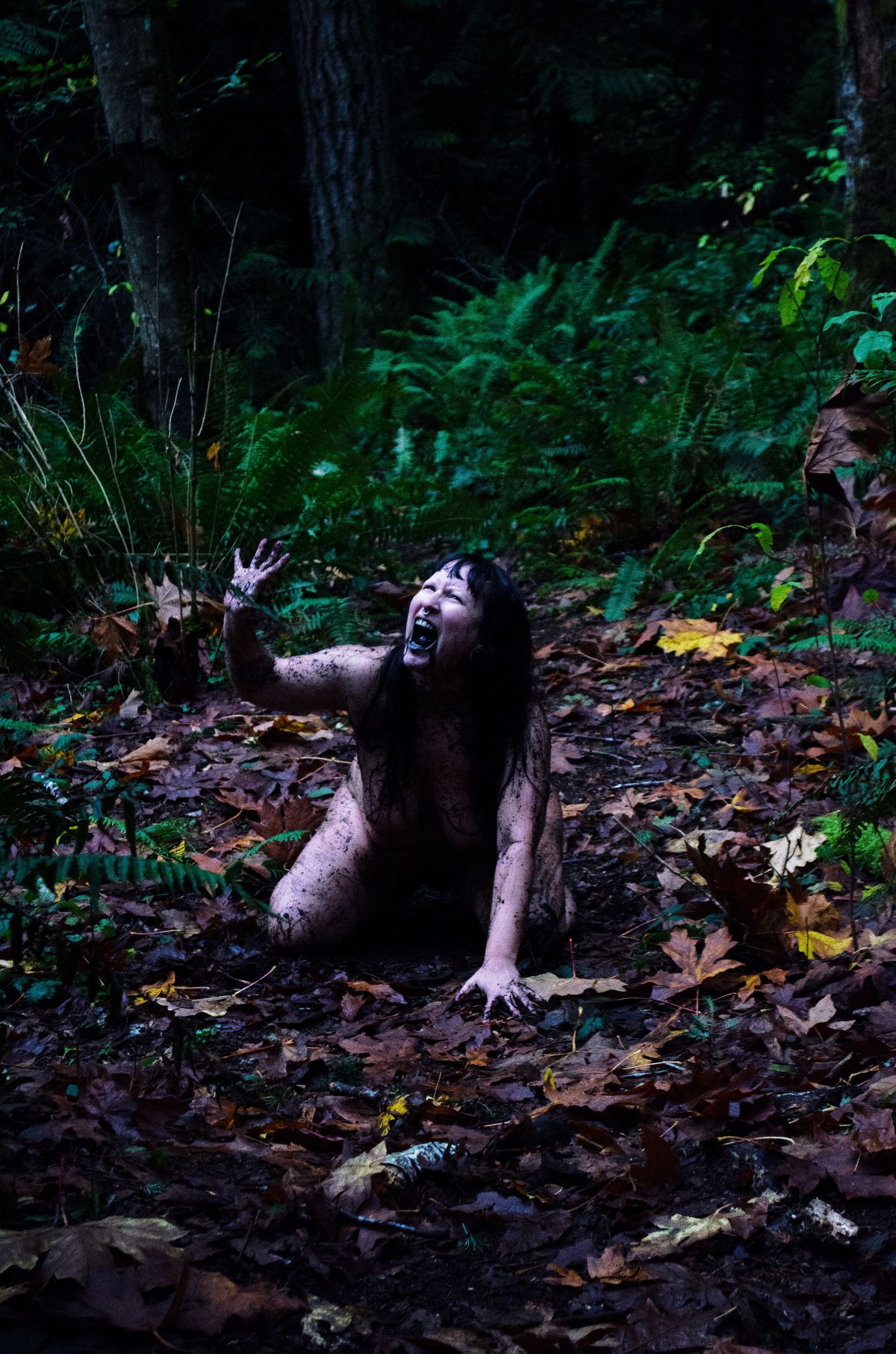 Nude photo of raw emotions in raw earth. Natural feelings in nature itself.